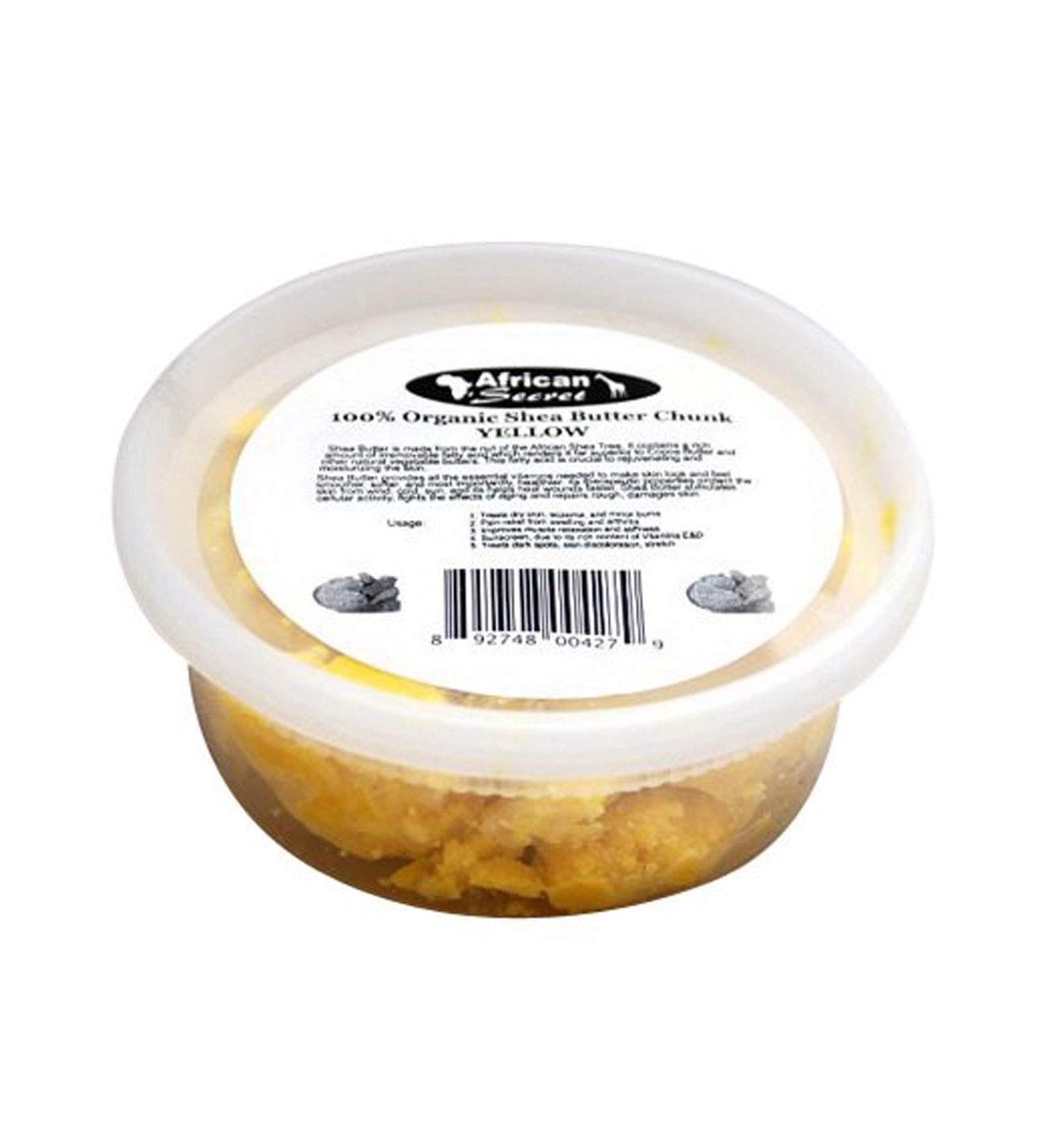 African Secret Organic Shea Butter Yellow Chunk 8 Oz.