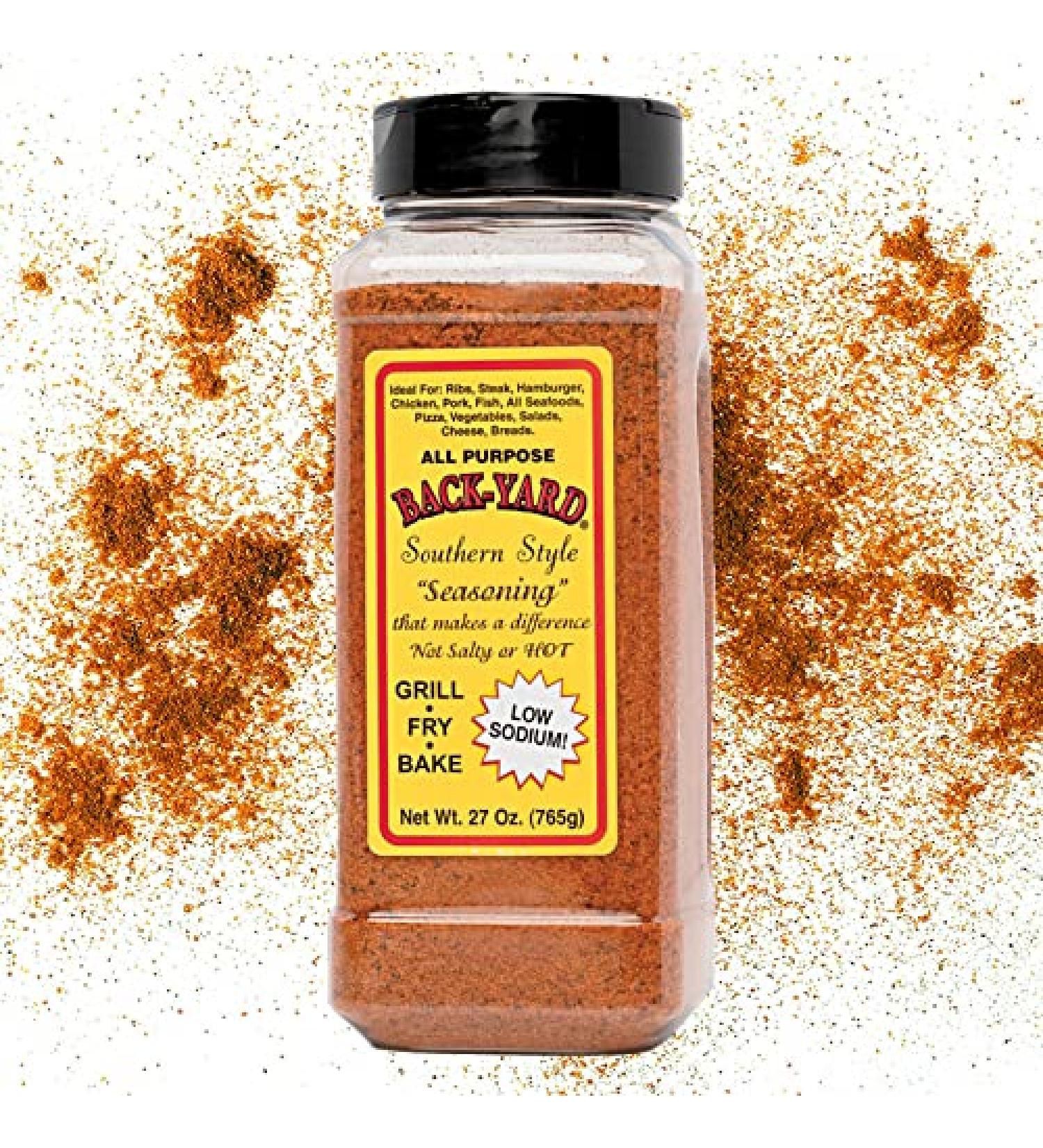 BACK-YARD Southern Style Original All Purpose Seasoning 27 oz - Value Size | Delicious Steak, Poultry, Fish & Vegetable Seasoning | Low Sodium - Buy Online on GoSupps.com