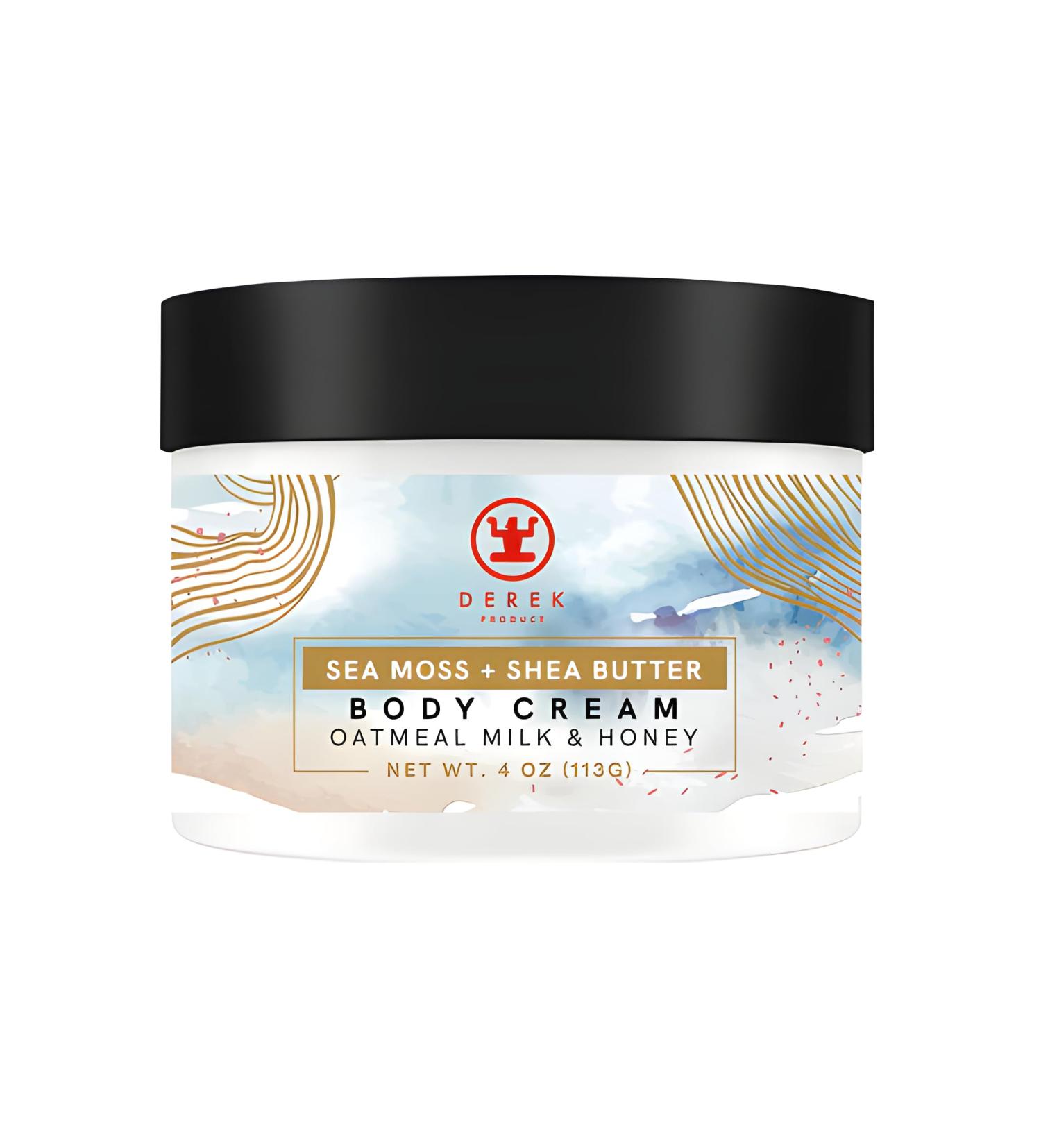 Shea Butter Body Cream 4 Oz | Moisturizer for Dry Skin | Natural Body Butter with Oatmeal Milk & Honey | Sea Moss & Avocado Oil - Buy Online on GoSupps.com