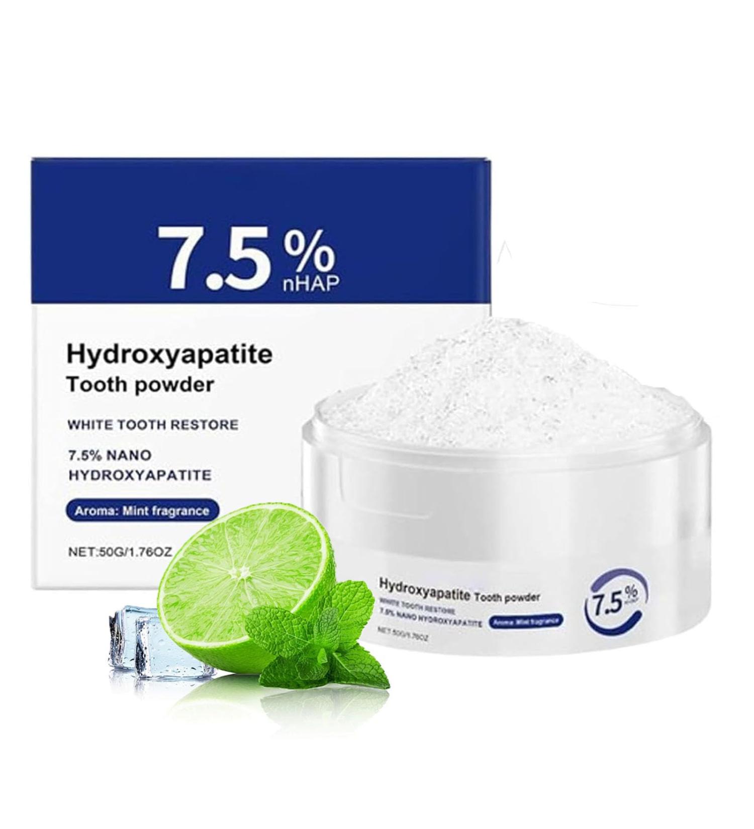 Hydroxyapatite Tooth Powder 7.5% Nano Hydroxyapatite Powder for Teeth Teeth Restoration Mineral Powder Deep Cleaning Care Tooth Powder for Enamel Protection & Tooth Strengthening (1) - Buy Online on GoSupps.com