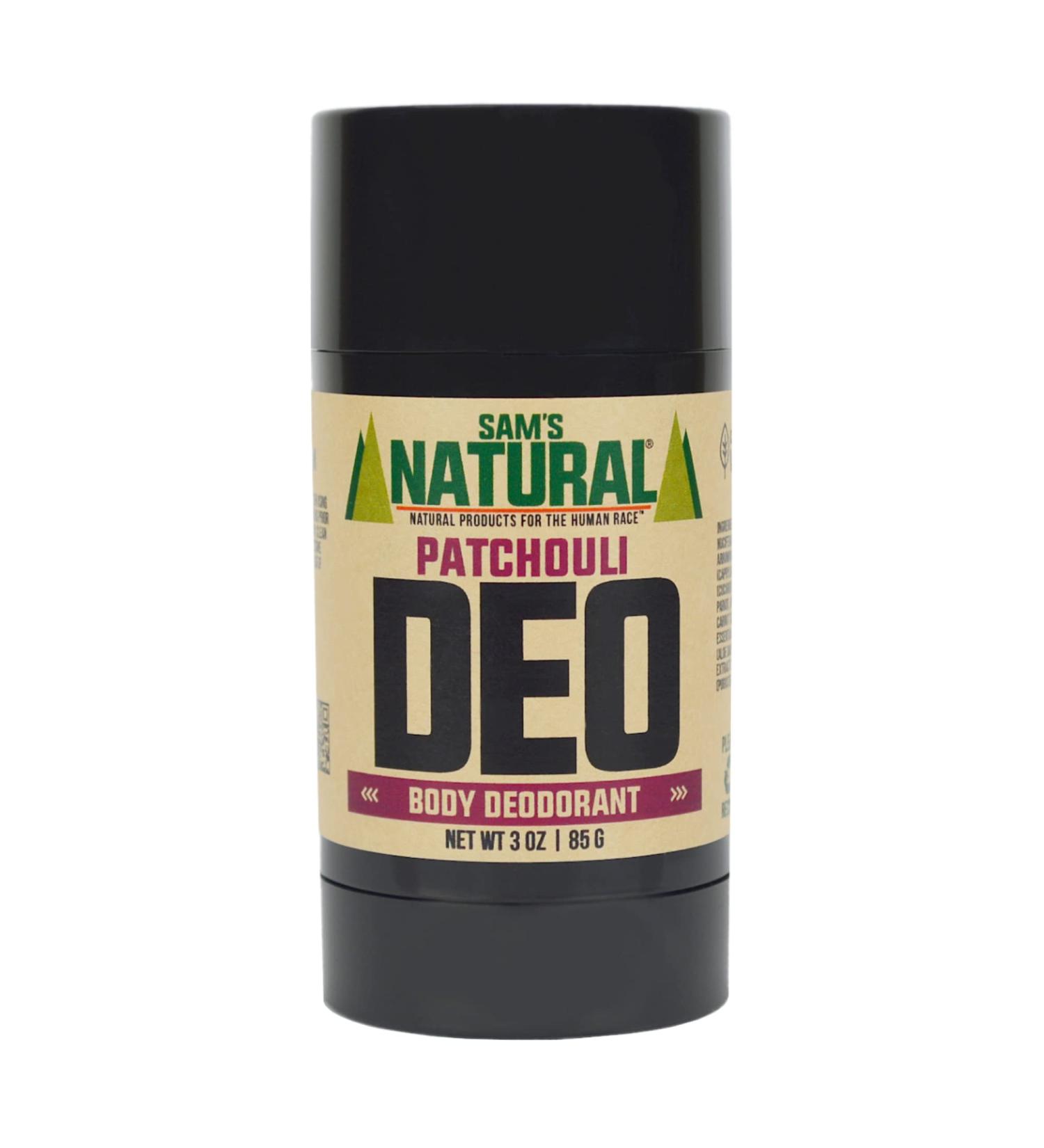 Sam's Natural Patchouli Deodorant - 3 oz | Aluminum-Free, Vegan, Made in New Hampshire | For Men, Women, Unisex - Buy Online on GoSupps.com