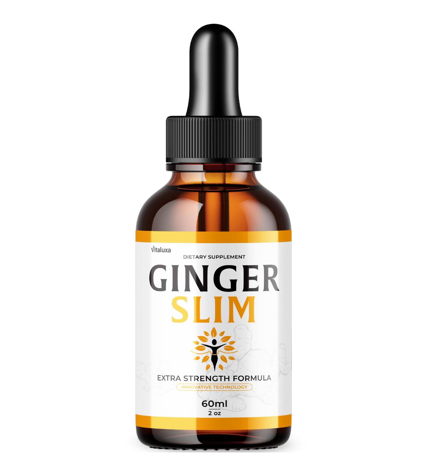 Ginger Slim Drops GingerSlim Droppers Supplement Official Premium Formula Ginger Slim All Natural Liquid Support Advanced Maximum Strength Formula Healthy Wellness Drops Reviews Made in USA (2 oz) - Buy Online on GoSupps.com