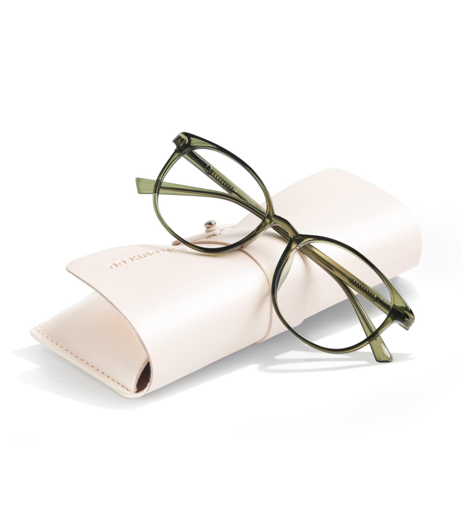 FONHCOO Blue Light Filter Glasses for Women | TR90 Anti-Fatigue Gaming Glasses - Lightweight Emerald Green - Buy Online on GoSupps.com