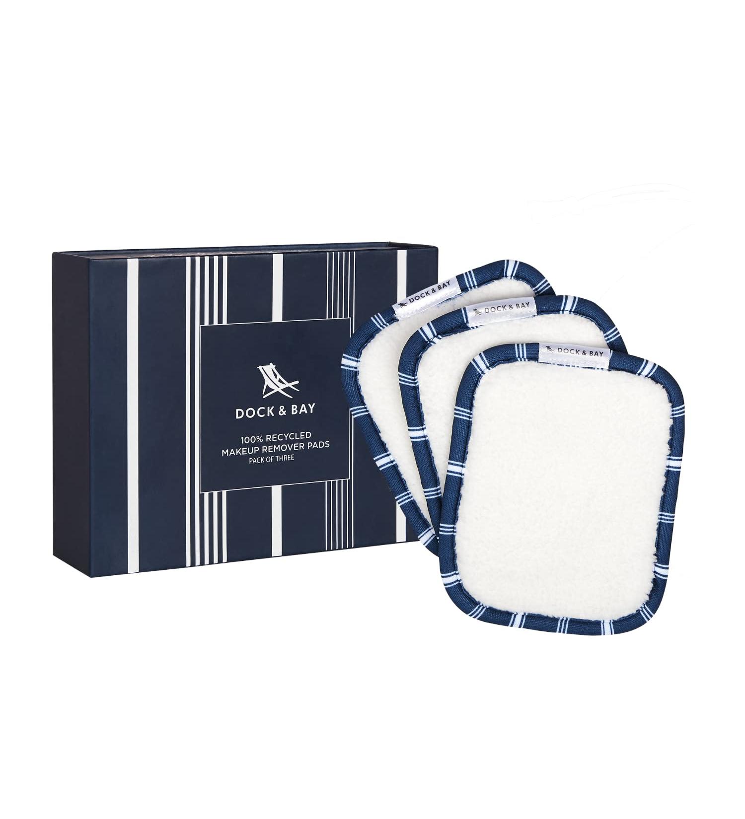 Dock & Bay Reusable Makeup Pads - Ultra Soft Washable 3 Pack - Patchouli Navy - 12x10cm - Includes Wash Bag - Eco-Friendly Face & Skin Cleaner - Buy Online on GoSupps.com