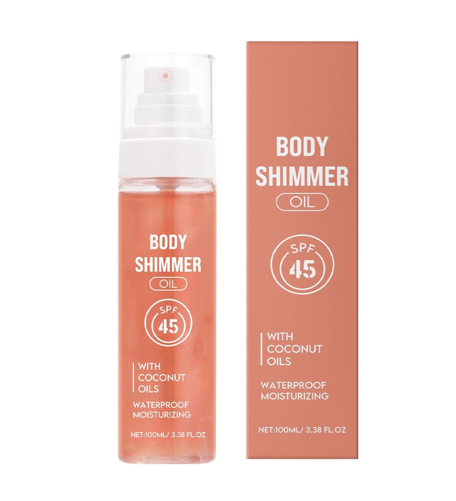  Palaufr Shine Oil Sunscreen 100ml Shimmering Body Sunscreen SPF 45 Sunscreen with Shimmering Body Oil Lightweight Fast Absorbent - Buy Online on GoSupps.com