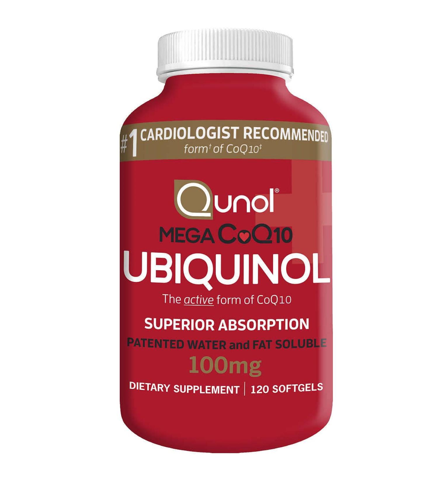 Qunol Mega Ubiquinol CoQ10 100mg | Superior Absorption | Antioxidant Heart Health | 120 Count Softgels - Buy Online on GoSupps.com