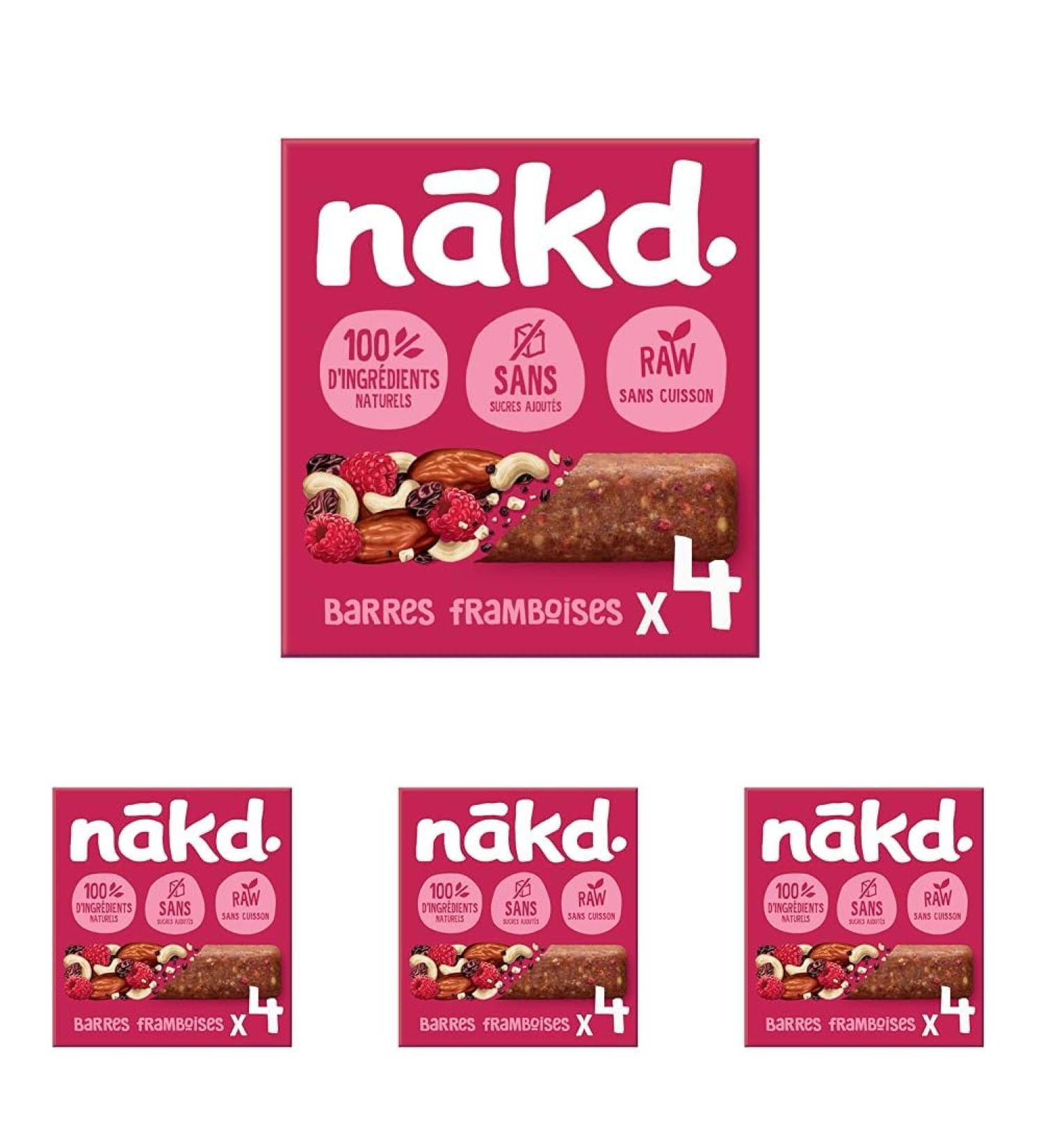 N kd. Framboises | Raw Barres de Fruits et Noix | 100% D'ingr dients Naturels | Sans Sucre Ajout s | Vegan | 4 x 35g | 140g (Lot de 4) - Buy Online on GoSupps.com