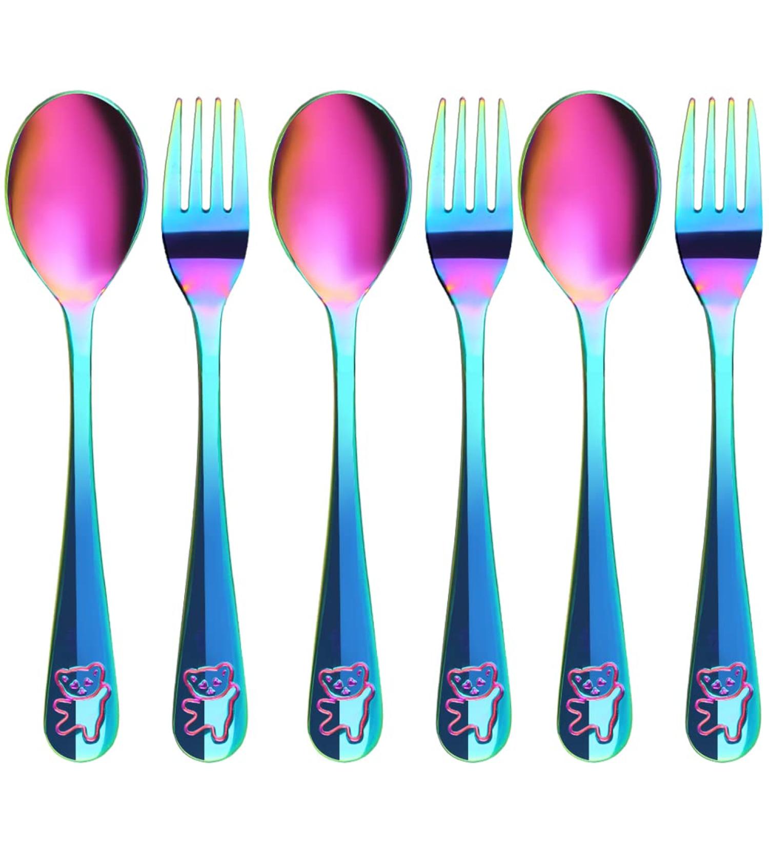 6-Part Children's Cutlery Set - Engraved Stainless Steel Forks & Spoons - Perfect Baptism Gifts | Baby & Childhood Essentials - Buy Online on GoSupps.com