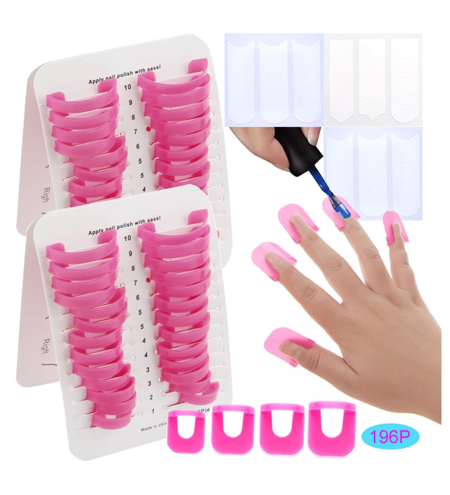 Nail Art Protector Tools Kit | Spill-proof Nail Polish Stencils | 144 French Curve Stickers | Manicure DIY Set (196 pcs) - Buy Online on GoSupps.com