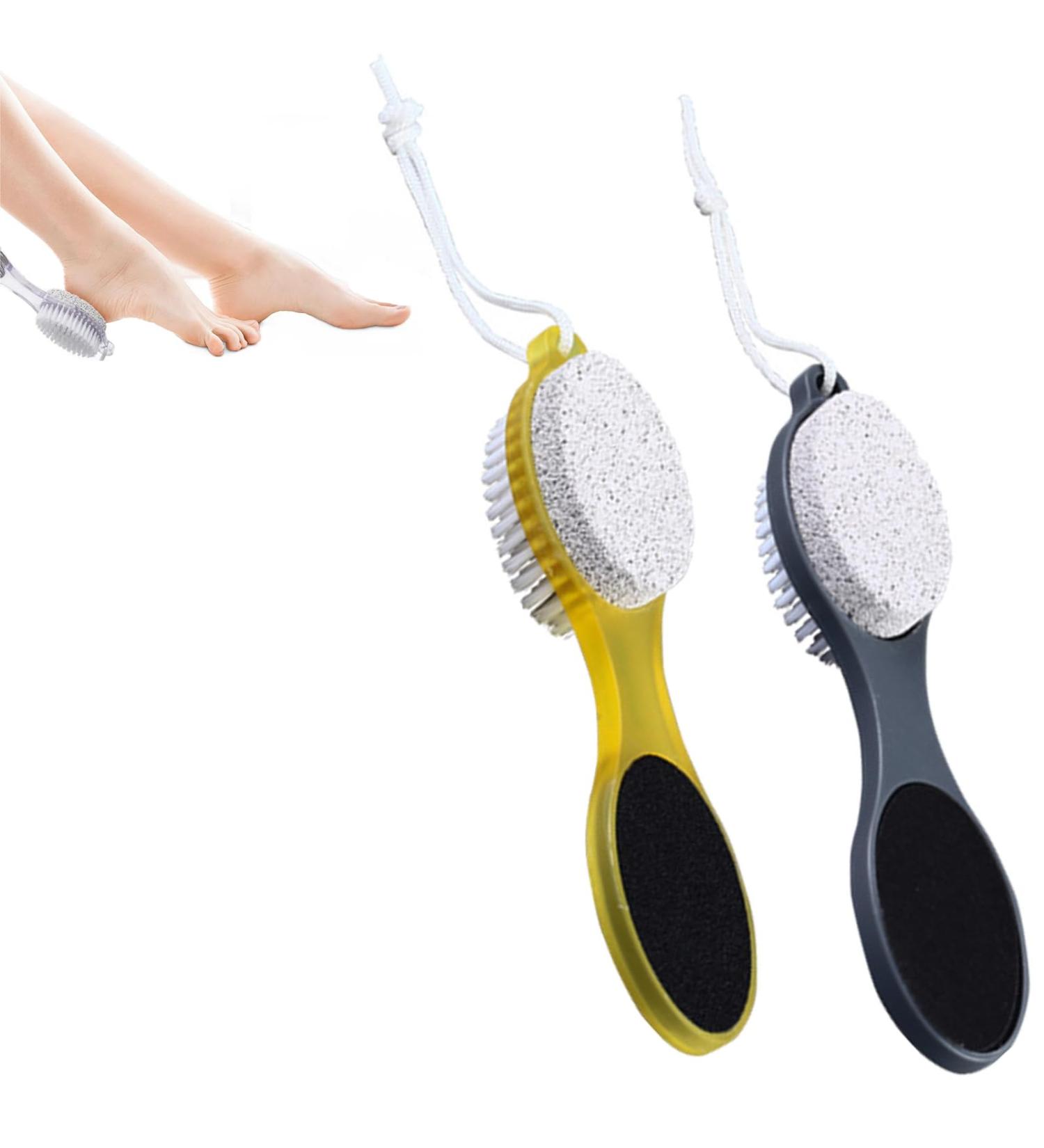 2Pcs Cleaning Pumice Stone 4 in 1 Foot Scrubber with Pumice Stone Sandpaper File Stainless Steel Remove Dead Skin Easily Removing Dead Skin Heels for Both Dry and Wet Feet Foot Care - Buy Online on GoSupps.com