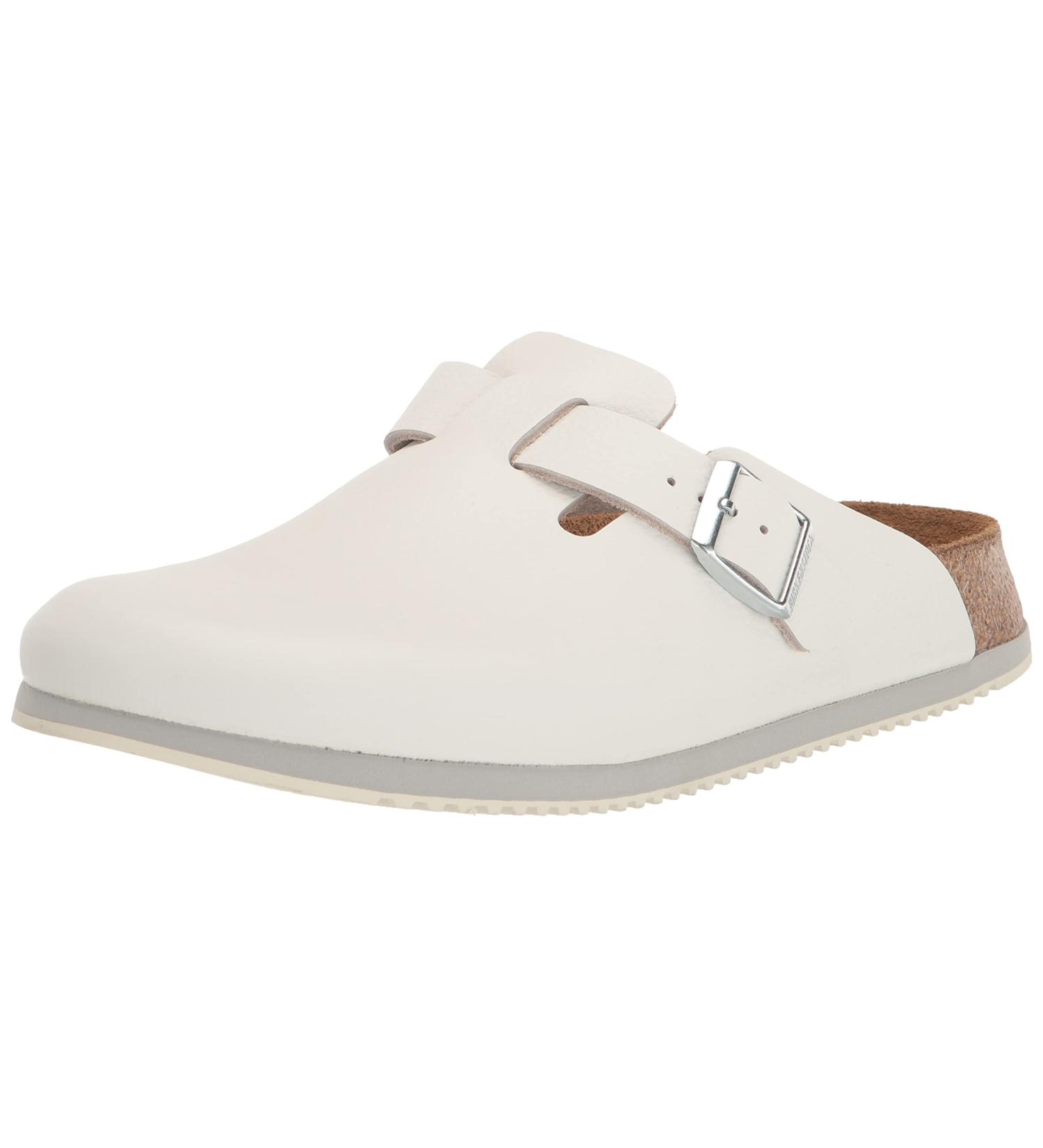 Birkenstock Men's Boston SFB Sandals 4-4.5 Narrow Women/2-2.5 Narrow Men White