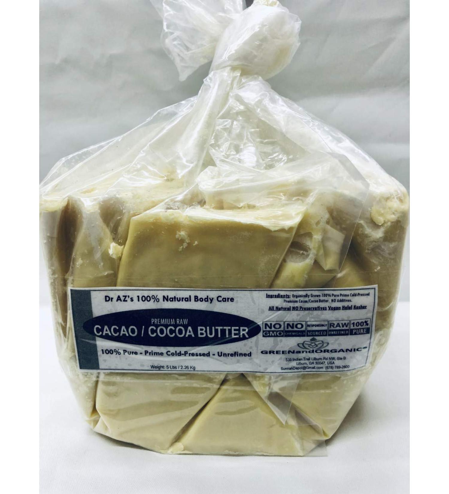 5Lbs RAW Cocoa Butter/Cacao Butter Organic Unrefined - 100% Pure Cold Pressed Virgin Fresh - Buy Online on GoSupps.com