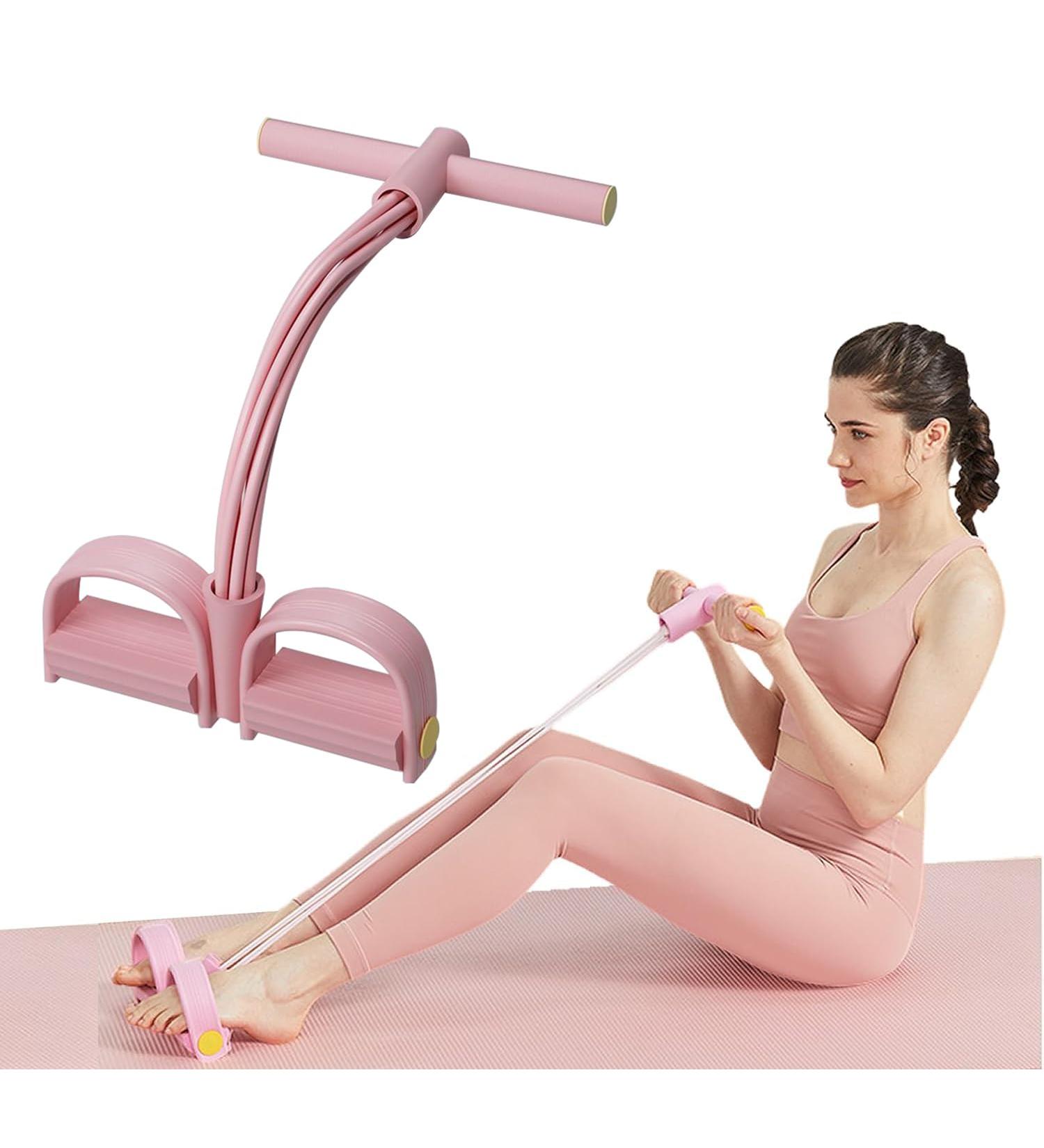 Multifunctional Pedal Puller Resistance Rope - Slim Arms Workout Tool | Natural Latex Fitness Equipment in Pink - Buy Online on GoSupps.com