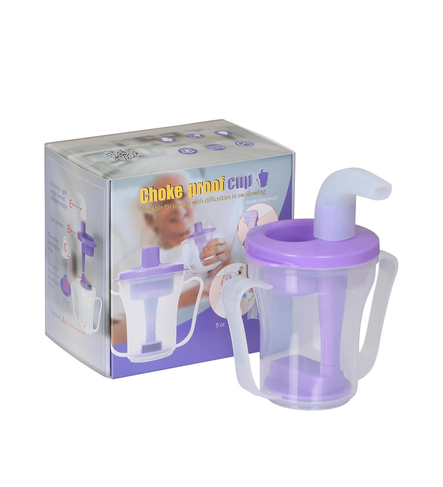 Ehucon Dysphagia Regulating Drinking Cup Prevent Choking for Dysphagia/Dementia/Elderly Dispenses 5 10cc or 10 15cc of Liquid Each time Spill-Proof(Purple) - Buy Online on GoSupps.com