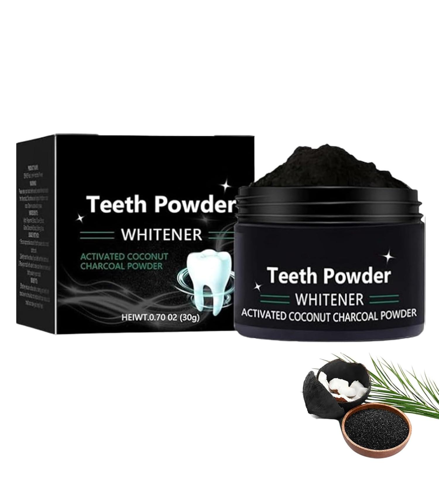Cleopatra's Natural Teeth Whitening Powder - Activated Coconut Carbon for Bright White Teeth (1PC) - Buy Online on GoSupps.com