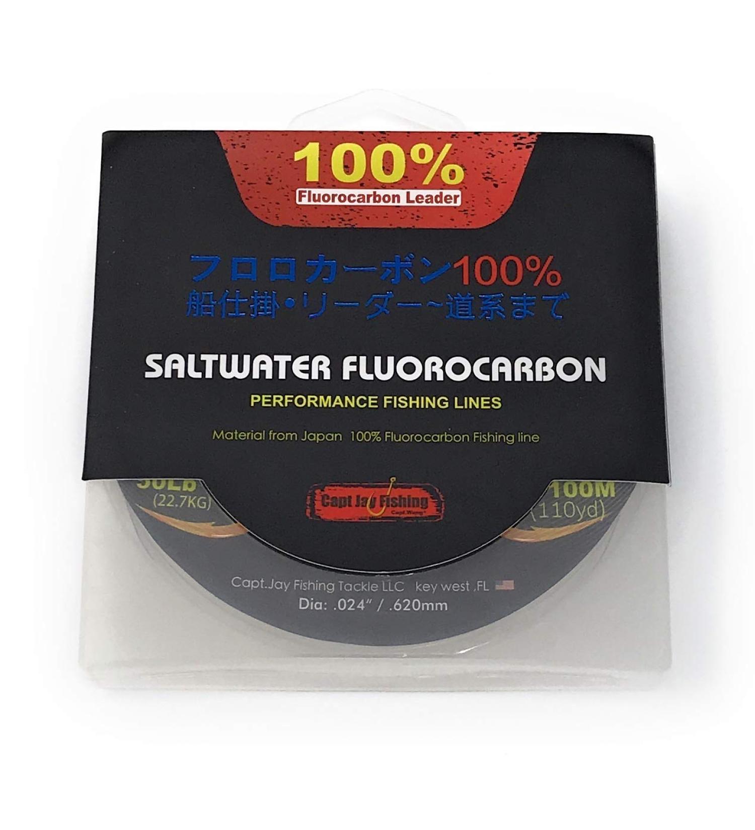 Capt Jay Fishing 100% Fluorocarbon Leader 100LB - 55Yds | Virtually Invisible, Abrasion Resistant, Ultralow Stretch Saltwater Fishing Line - Buy Online on GoSupps.com