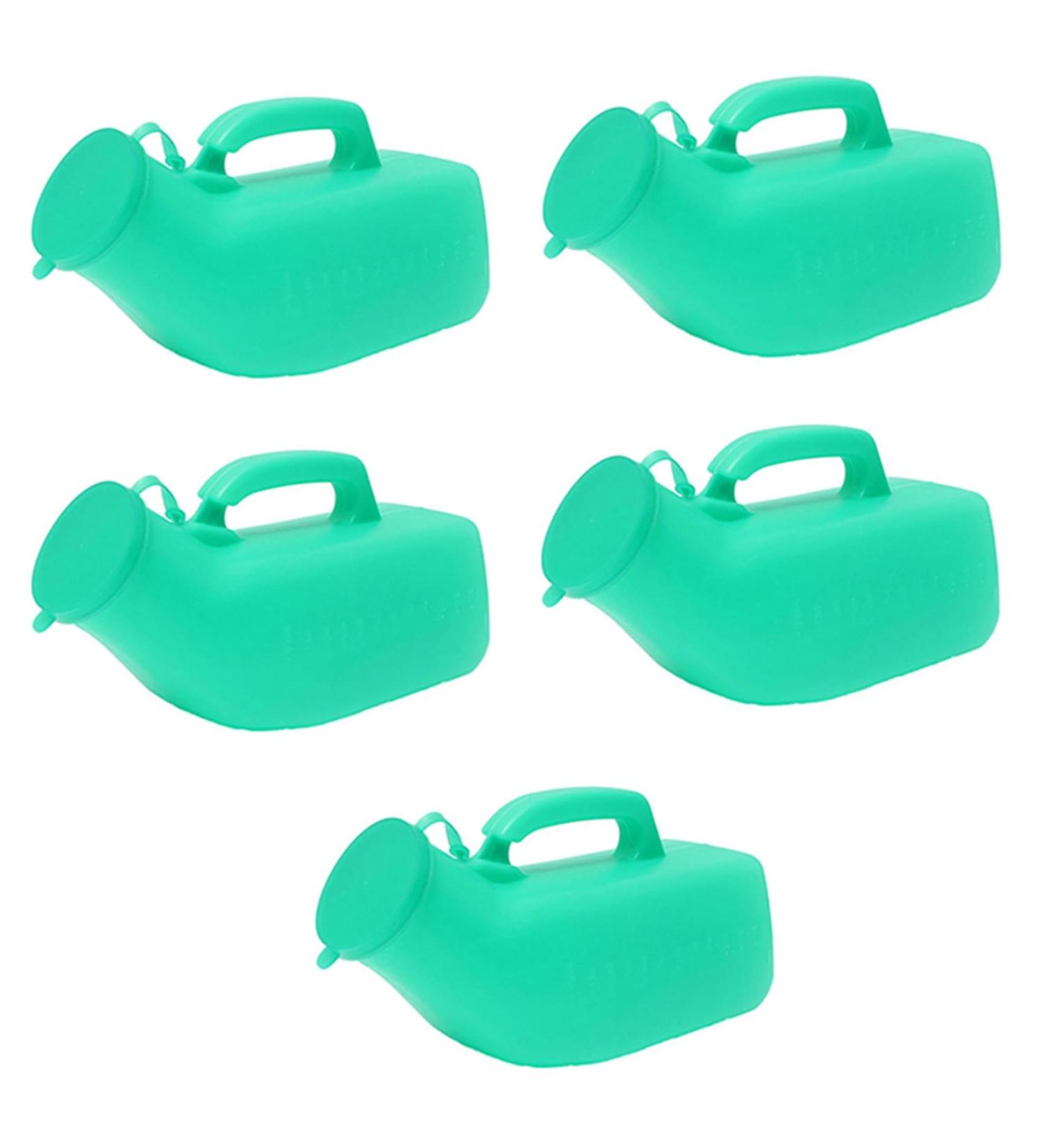 Jalzdieod 5X Male Urine Bottle with Lid Autoclavable for Travel Camping Patient 1.2L Green - Buy Online on GoSupps.com
