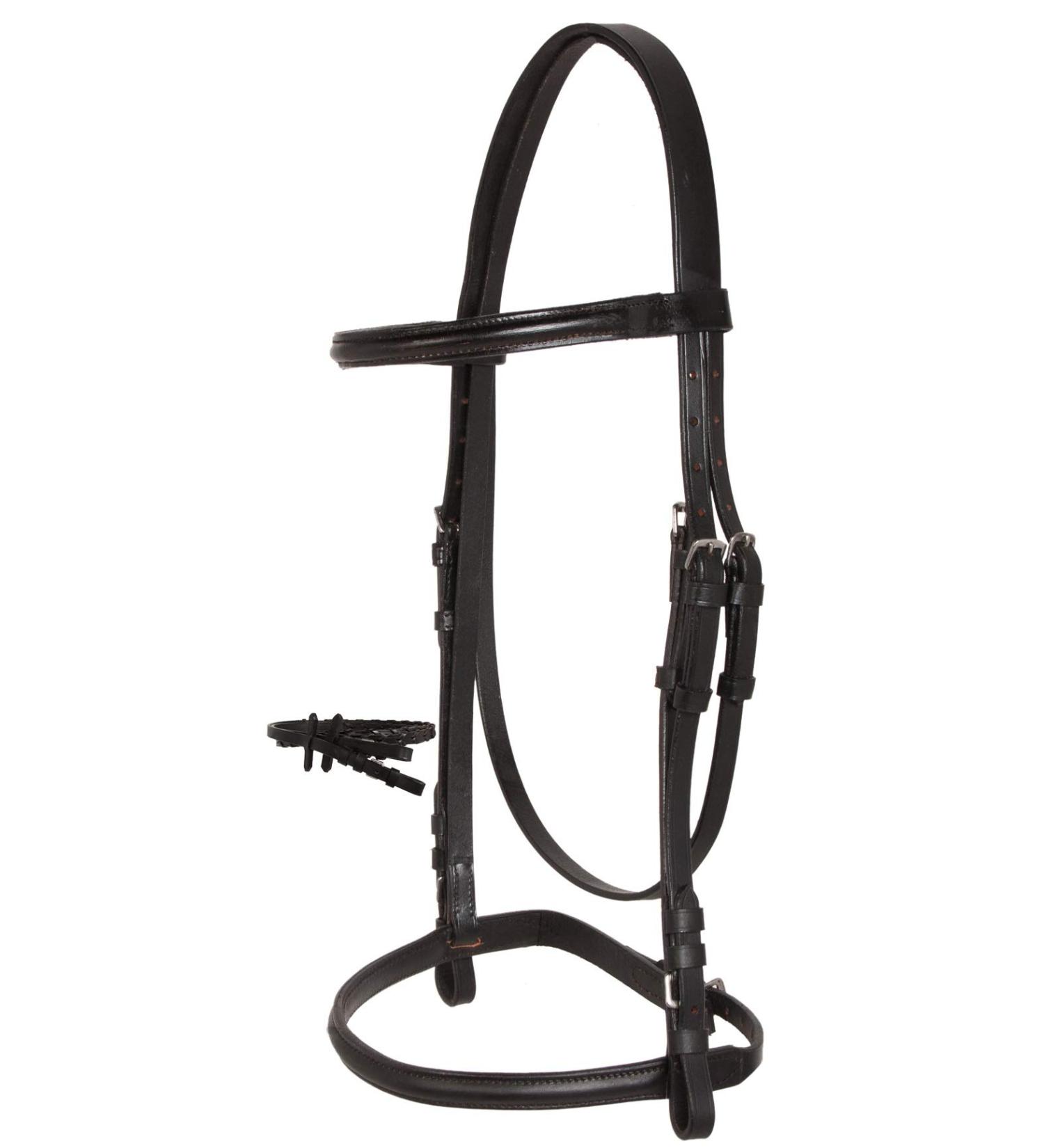 Premium Black Brown Raised Eventing Leather Horse English Bridle - Hand Stitched Acerugs - Buy Online on GoSupps.com