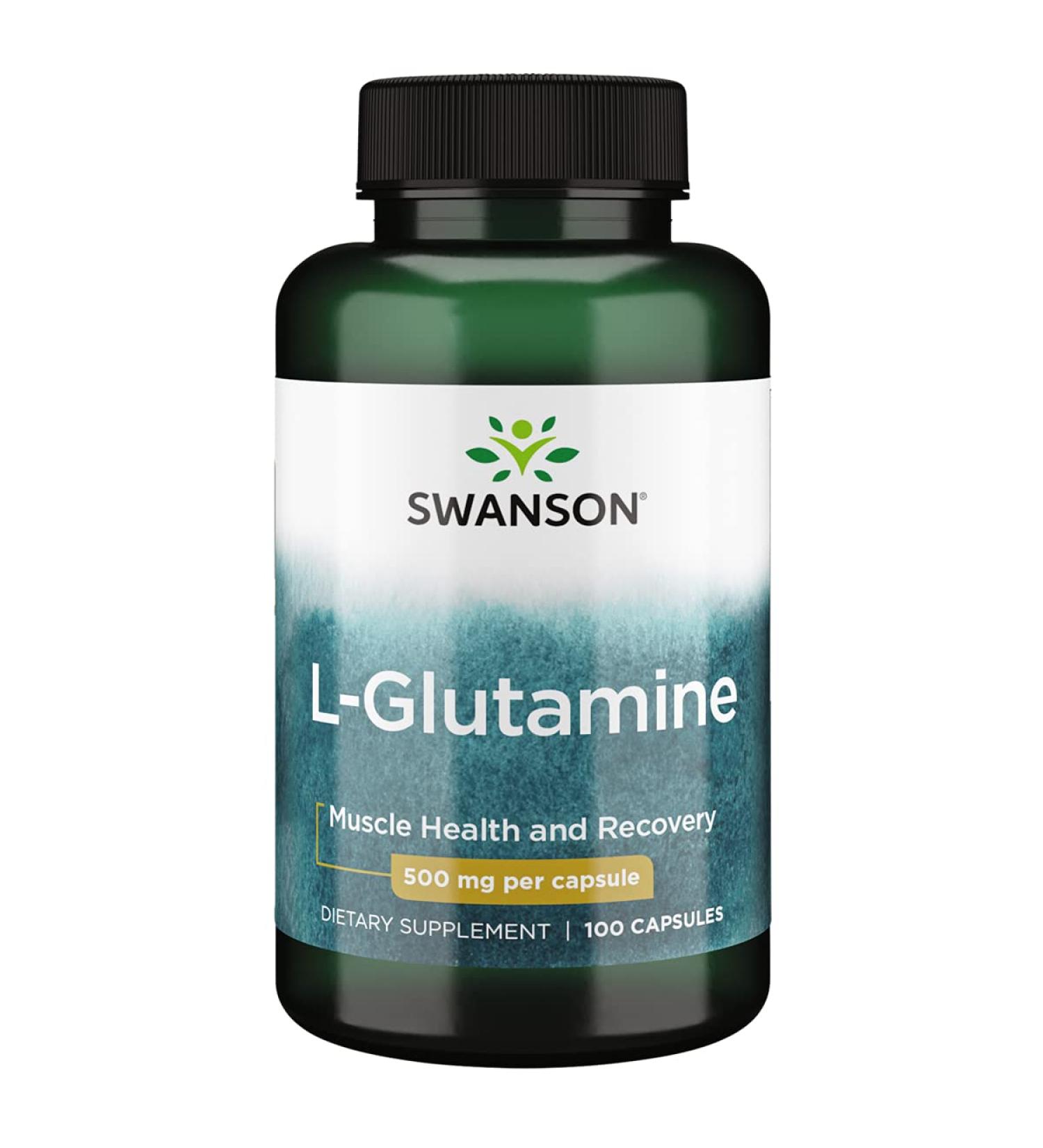 Swanson L-Glutamine 500mg 100 Capsules | Amino Acid Supplement - Buy Online on GoSupps.com