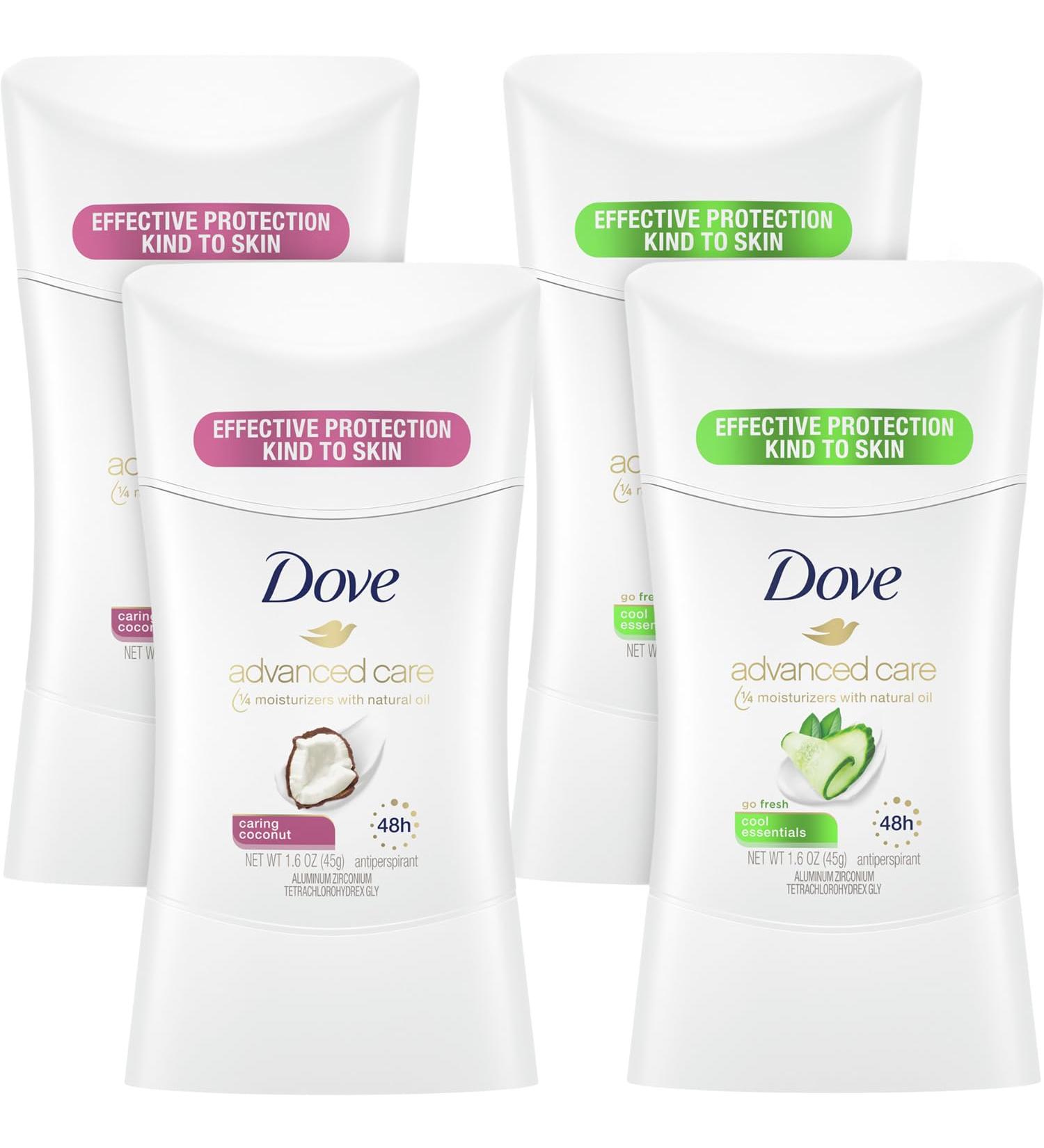 Shop Dove Deodorant Set for Women - 48-Hour Protection Soothing Sensitive Skin Nourishing Oils 1.6 Oz (4 Piece - Buy Online on GoSupps.com