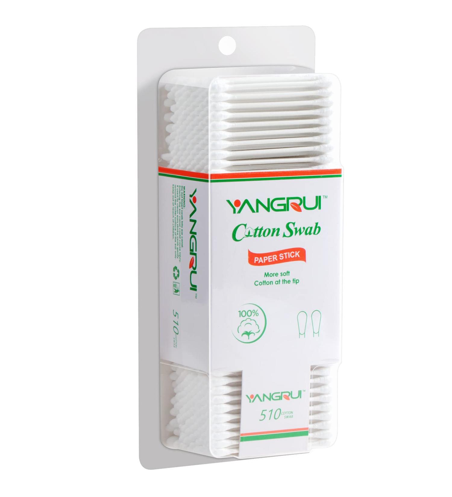 YANGRUI Cotton Swab 510 Count Paper Stick BPA Free Eco-friendly Cotton Buds - Pack of 1 - Buy Online on GoSupps.com