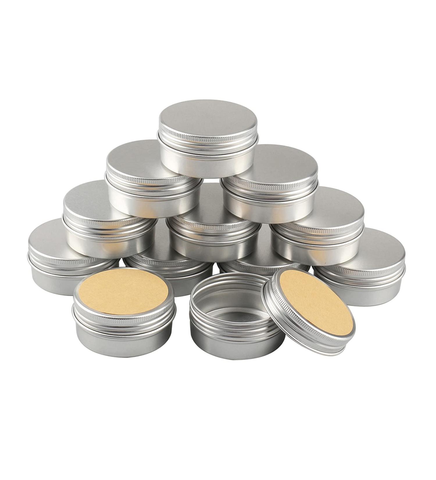 Buy 24-Piece 50ml Silver Aluminum Screw Cap Containers - Perfect for Cosmetics & Creams | Eco-Friendly Storage Solution - Buy Online on GoSupps.com