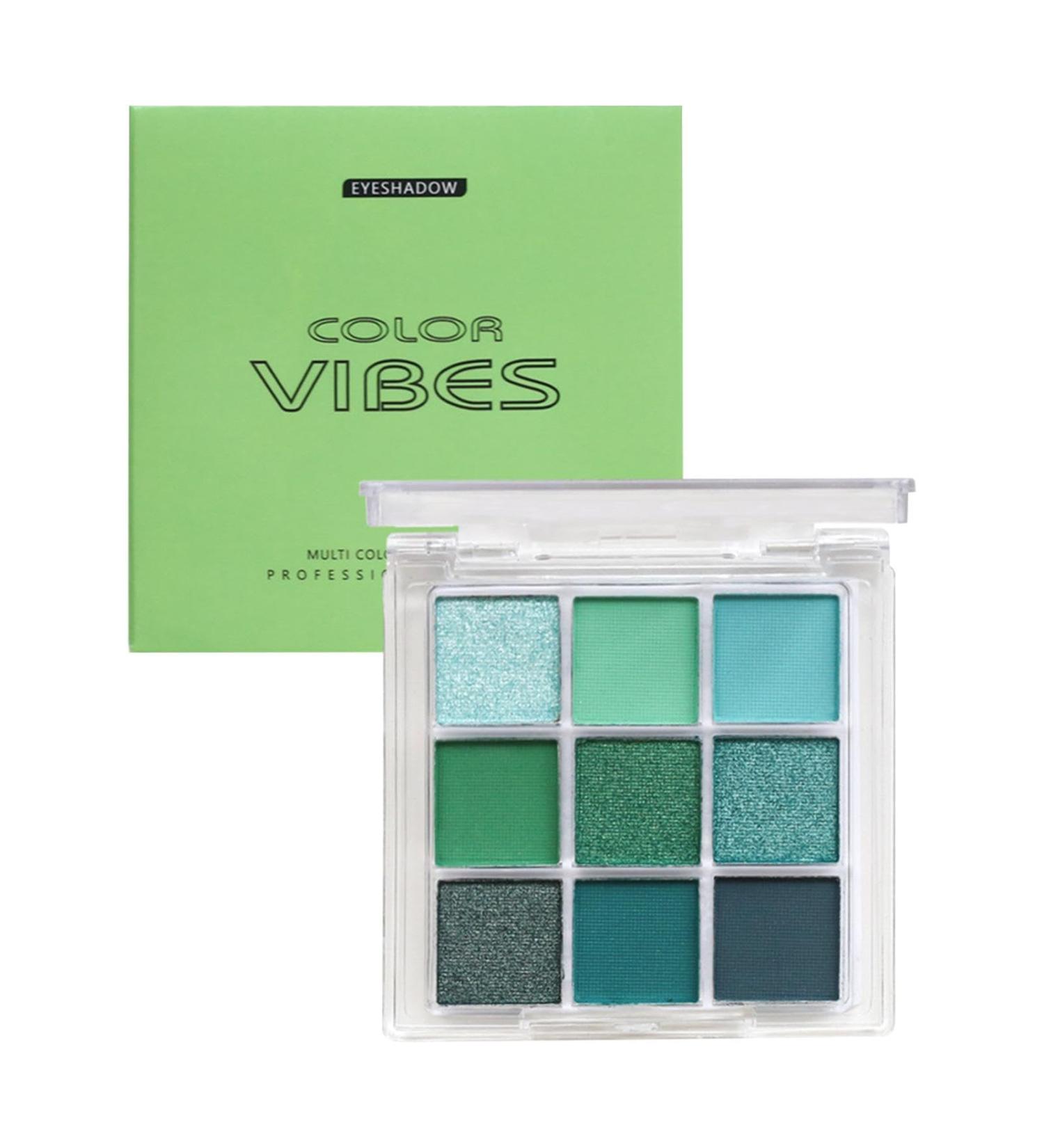 GEUGECY Glitter Green Eyeshadow Palette With 9 Matte And Pearlescent Shades Green Christmas Makeup - Eyeshadow Highly Pigmented Shimmer Matte Eyeshadow Makeup Palette For Eye Makeup - Buy Online on GoSupps.com