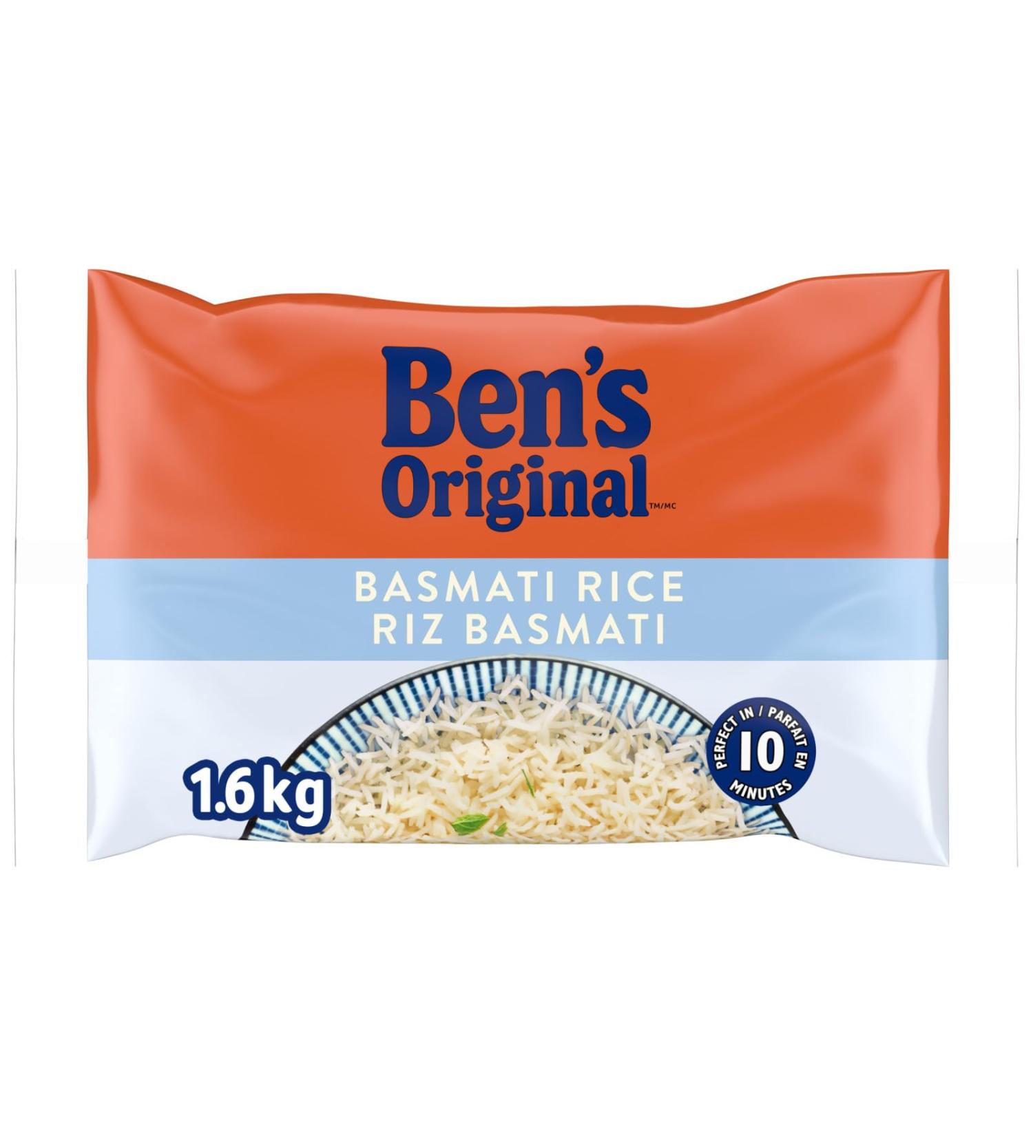BEN'S ORIGINAL Basmati Rice 1.6kg Bag Basmati 1.6 kg (Pack of 1) - Buy Online on GoSupps.com