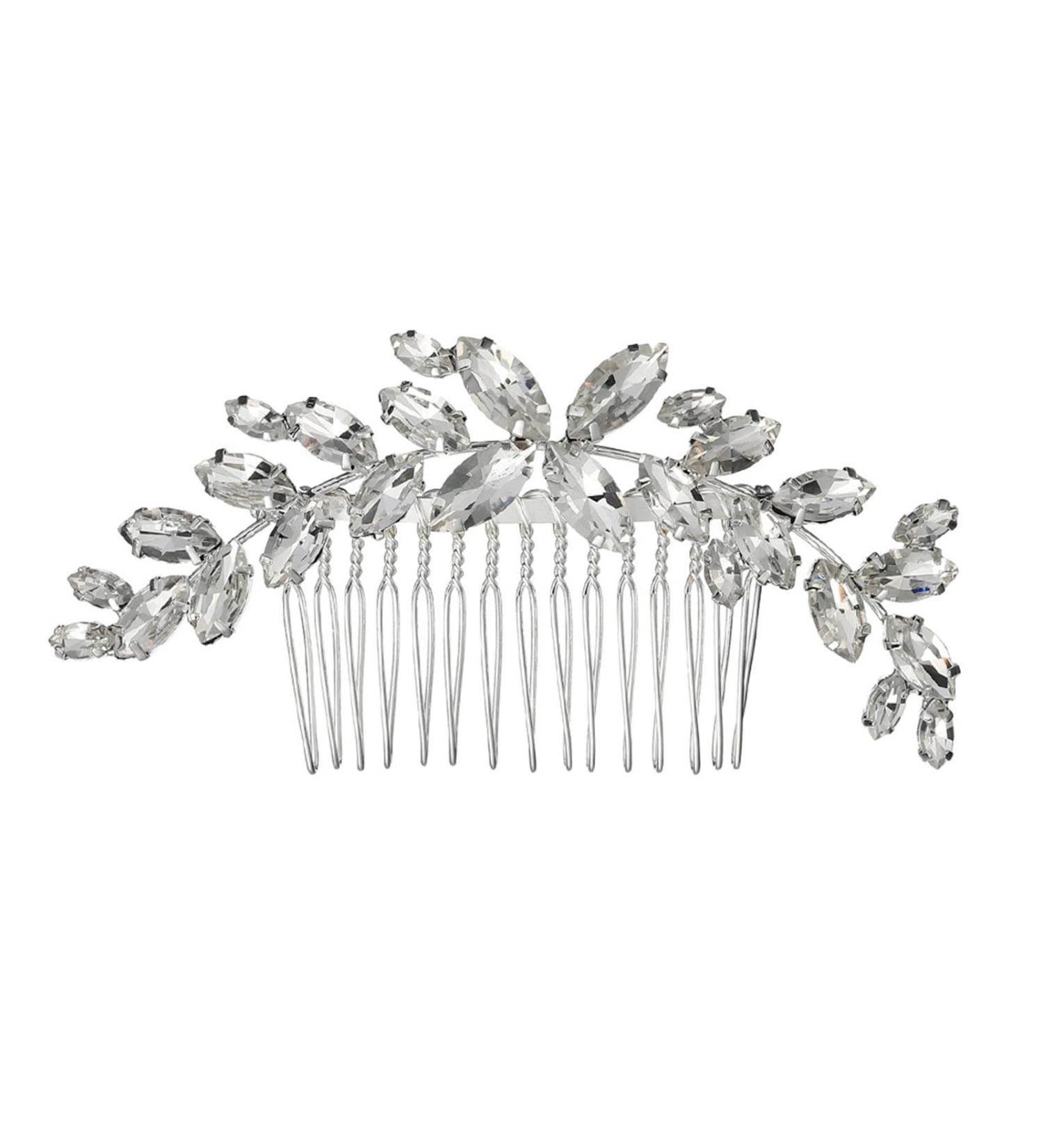 Bridal Wedding Hair Comb Bridal Hair Comb Rhinestone Hair Hair Insert Comb Wedding for Women and Girls 10x5cm Silver - Buy Online on GoSupps.com
