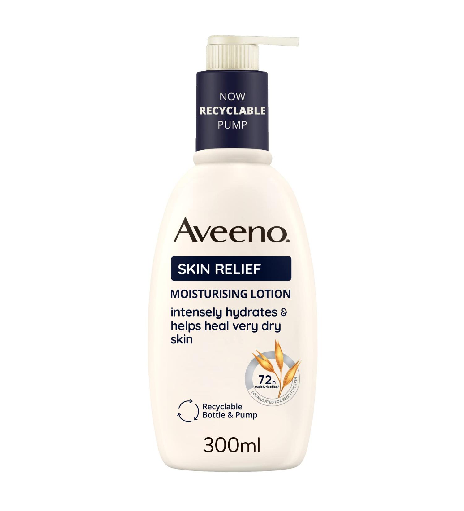 Aveeno Skin Relief Moisturising Lotion | Triple Oat Complex & Shea Butter | 72-Hour Hydration | For Sensitive Skin | 300ml - Buy Online on GoSupps.com