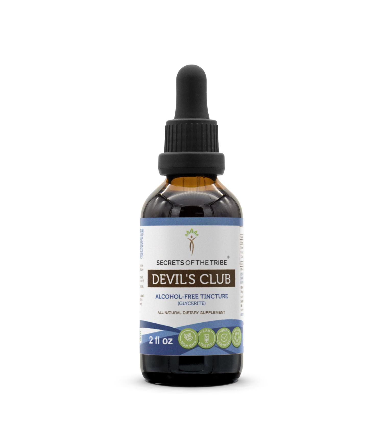 Buy Secrets of the Tribe Devil's Club Tincture - Alcohol-Free Wildcrafted Extract (2 FL OZ) | International Shipping Available - Buy Online on GoSupps.com