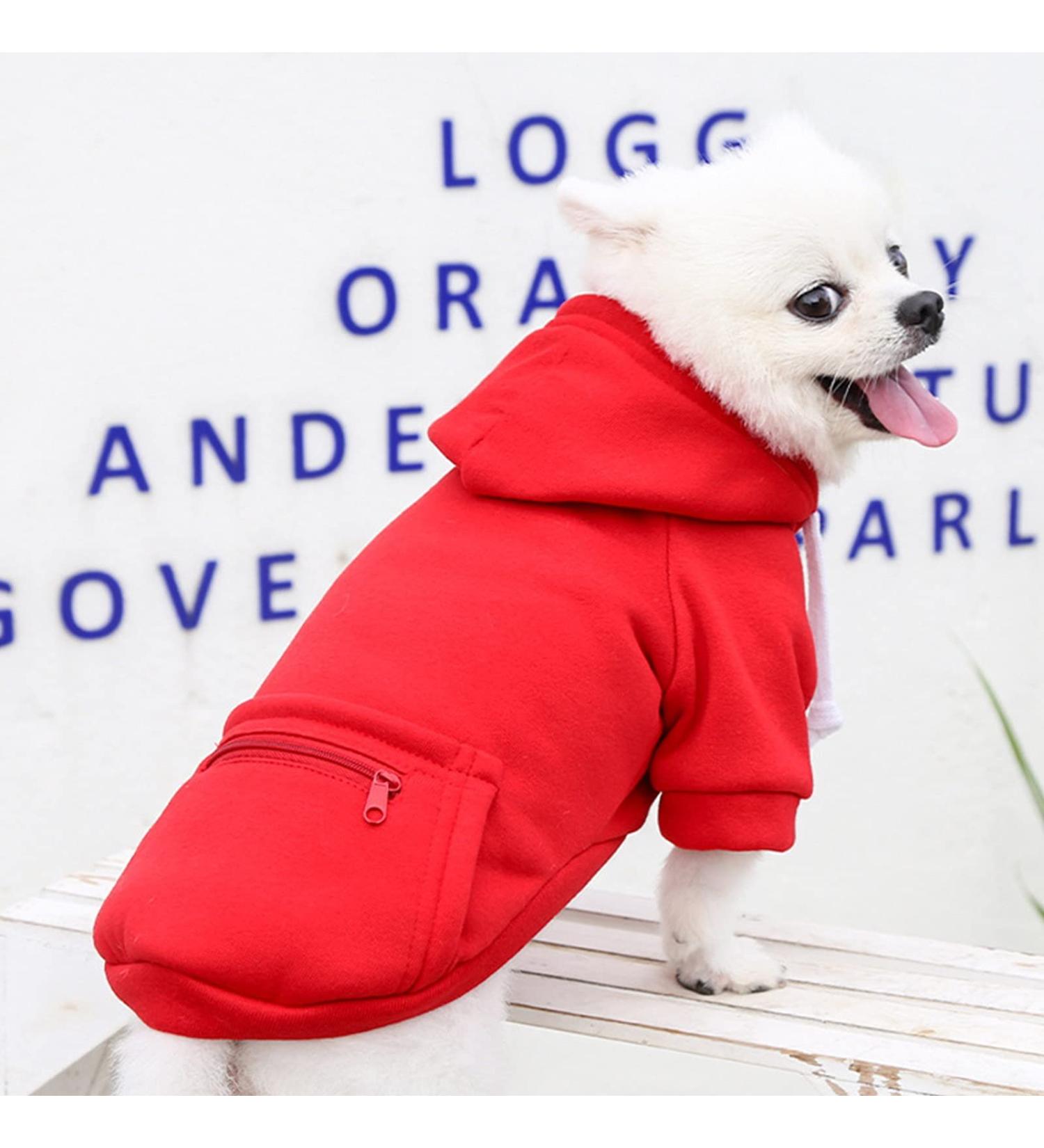 Waterproof Winter Dog Coat & Sweater | Warm Jacket for Puppies & Small Dogs | Fleece Pet Clothing with Bag - Medium Red (1107debka-red) - Buy Online on GoSupps.com