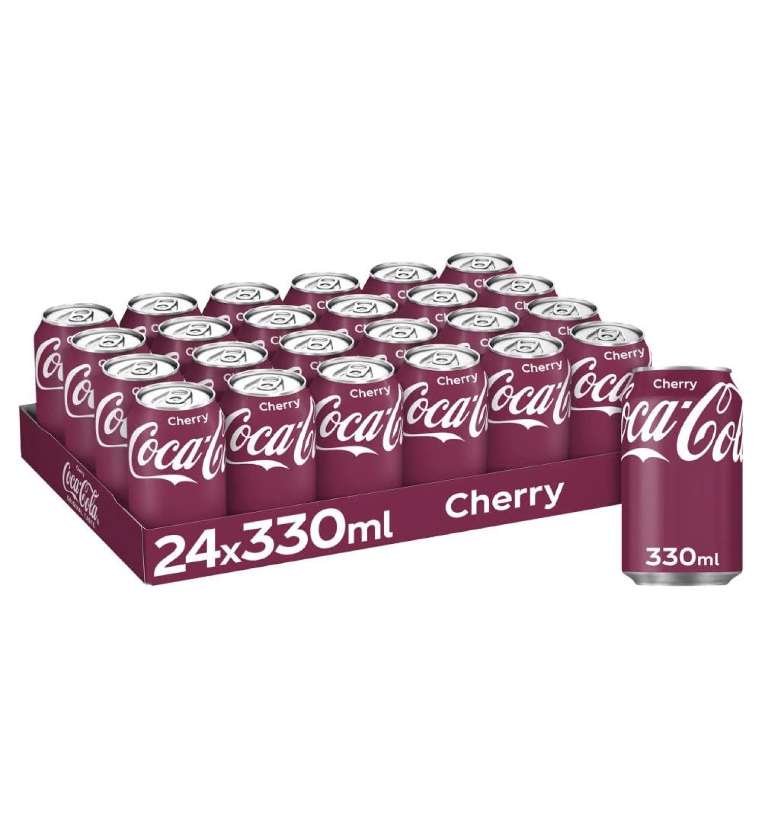 Coke Cherry Soft Drink Cans 330ml Each Pack of 24 Cans (24 Cans x 330ml) Cherry 24 Cans x 330ml