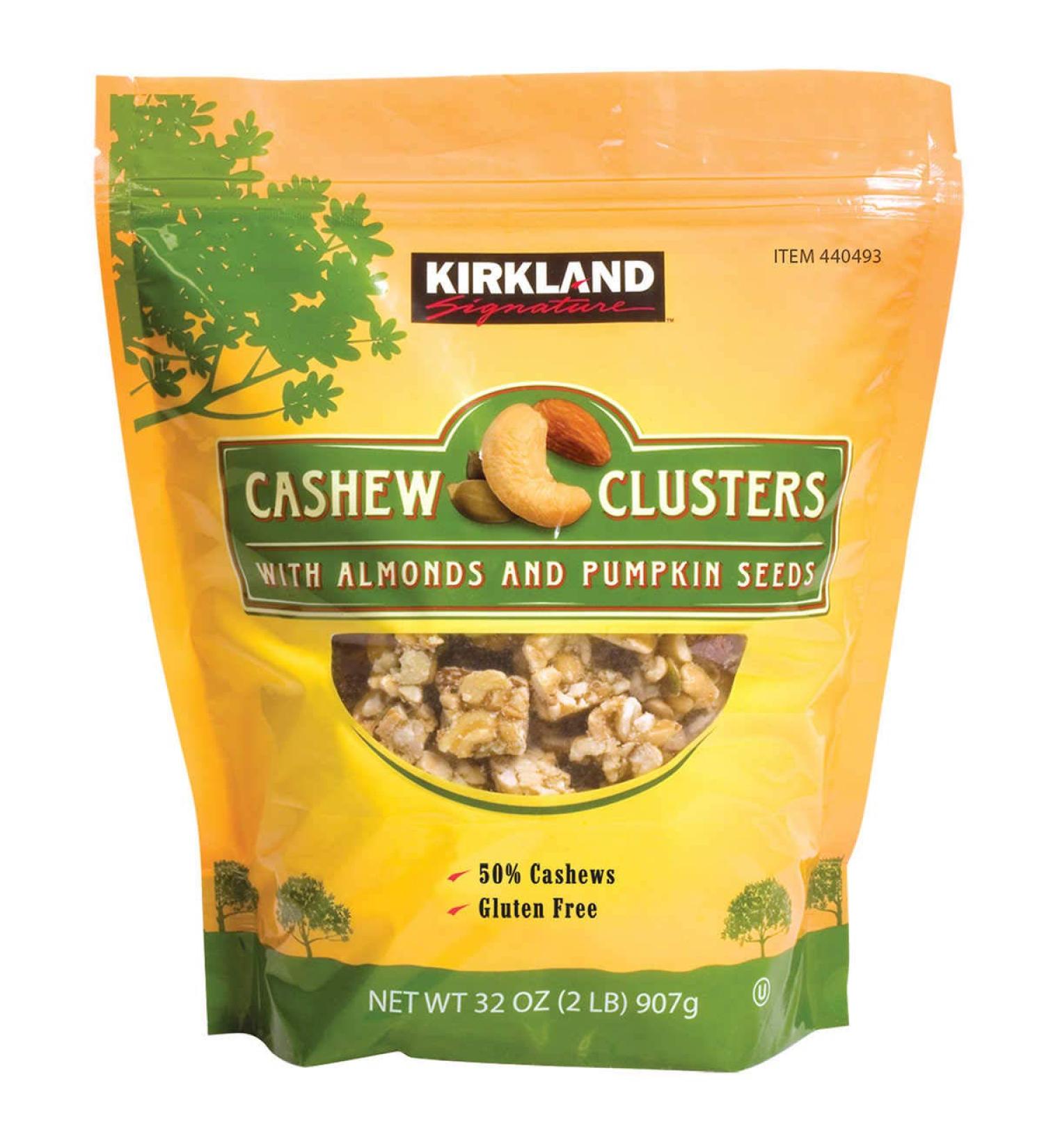 Kirkland Cashew Clusters with Almonds and Pumpkin Seeds Gluten Free 32 oz (Pack of 2) cashew 32.0 Ounce (Pack of 2)