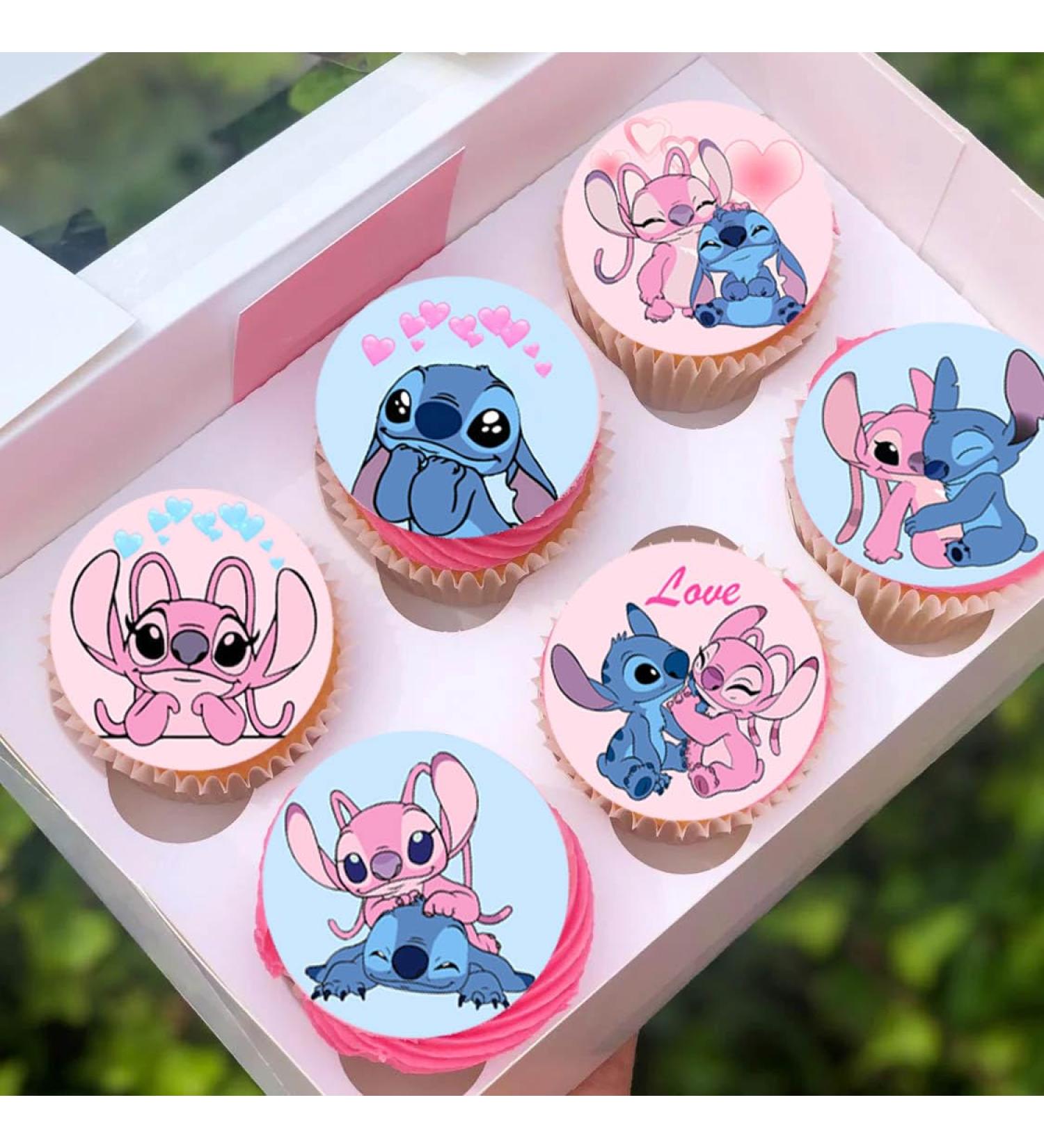 24 x Pre-Cut Stitch & Angel Edible Stand up Wafer/Rice Paper Cupcake Cake Dessert Toppers Birthday Children's Kids Party Lilo and Stich Decorations (Stitch & Angel 1) - Buy Online on GoSupps.com