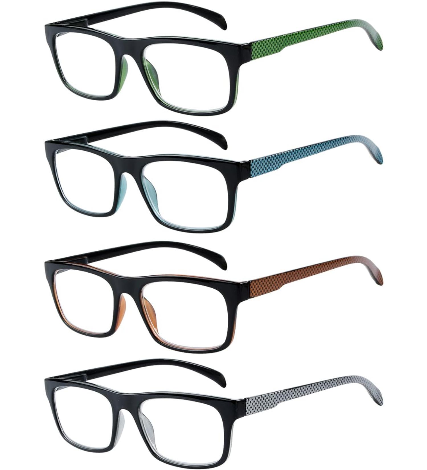 Eyekepper 4 Pack Reading Glasses - Stylish Pattern Design for Men & Women +0.50 Diopters - International Shipping Available - Buy Online on GoSupps.com