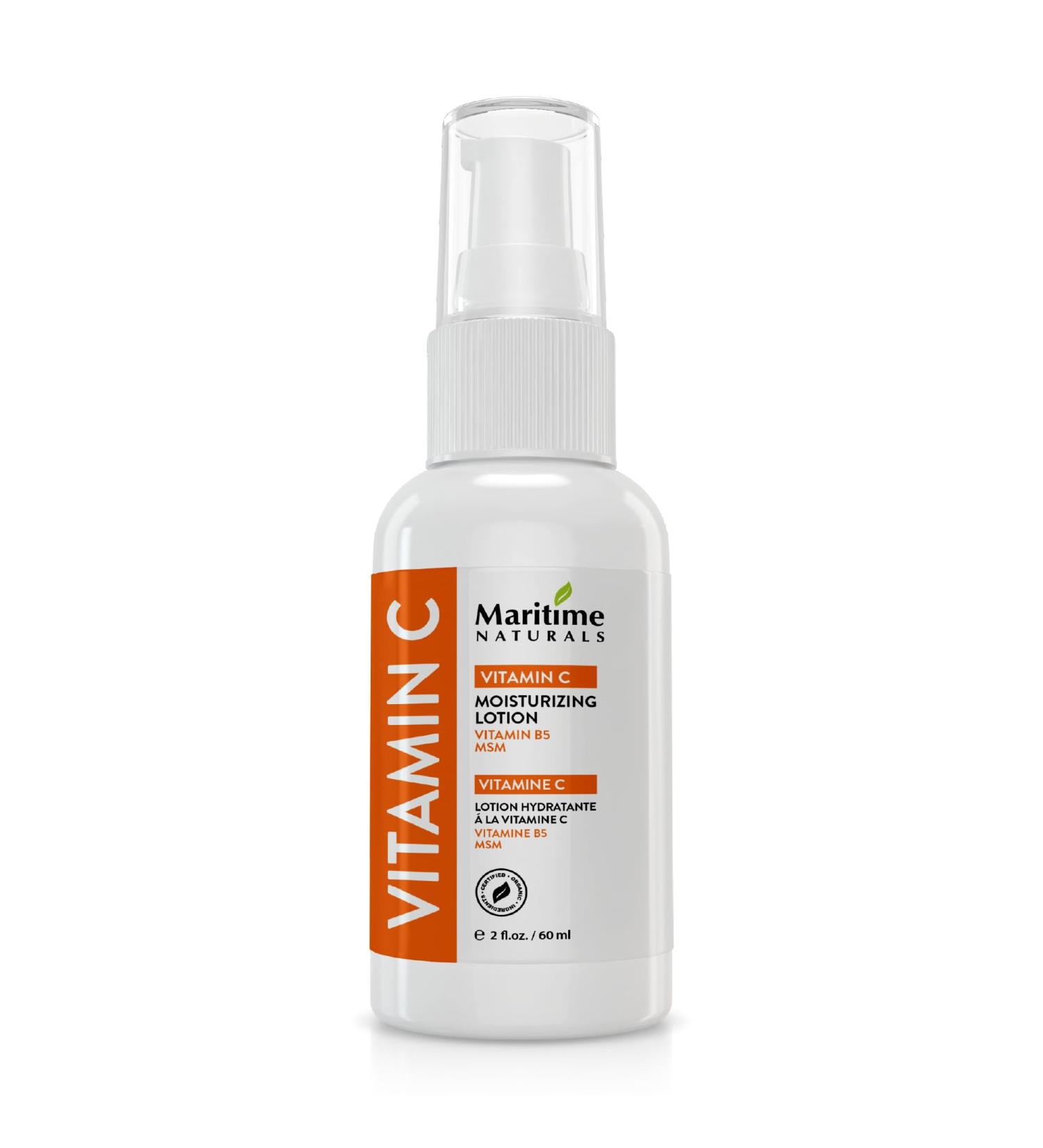 Maritime Naturals Vitamin C Moisturizing Lotion Face Moisturizer with 15% Vitamin C Shea Butter Jojoba Oil B5. Face Moisturizer for men and women. All skin types. Born in Nova Scotia Canada (60 ml) - Buy Online on GoSupps.com