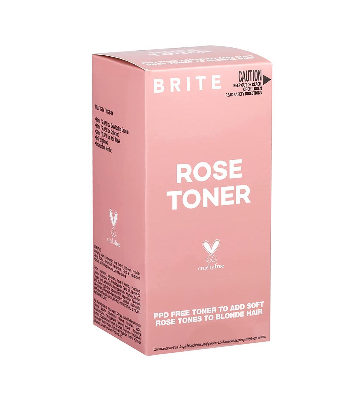 BRITE 2 in 1 Rose Toner Kit Ammonia-Free Paraben-Free PPD-Free Cruelty-Free