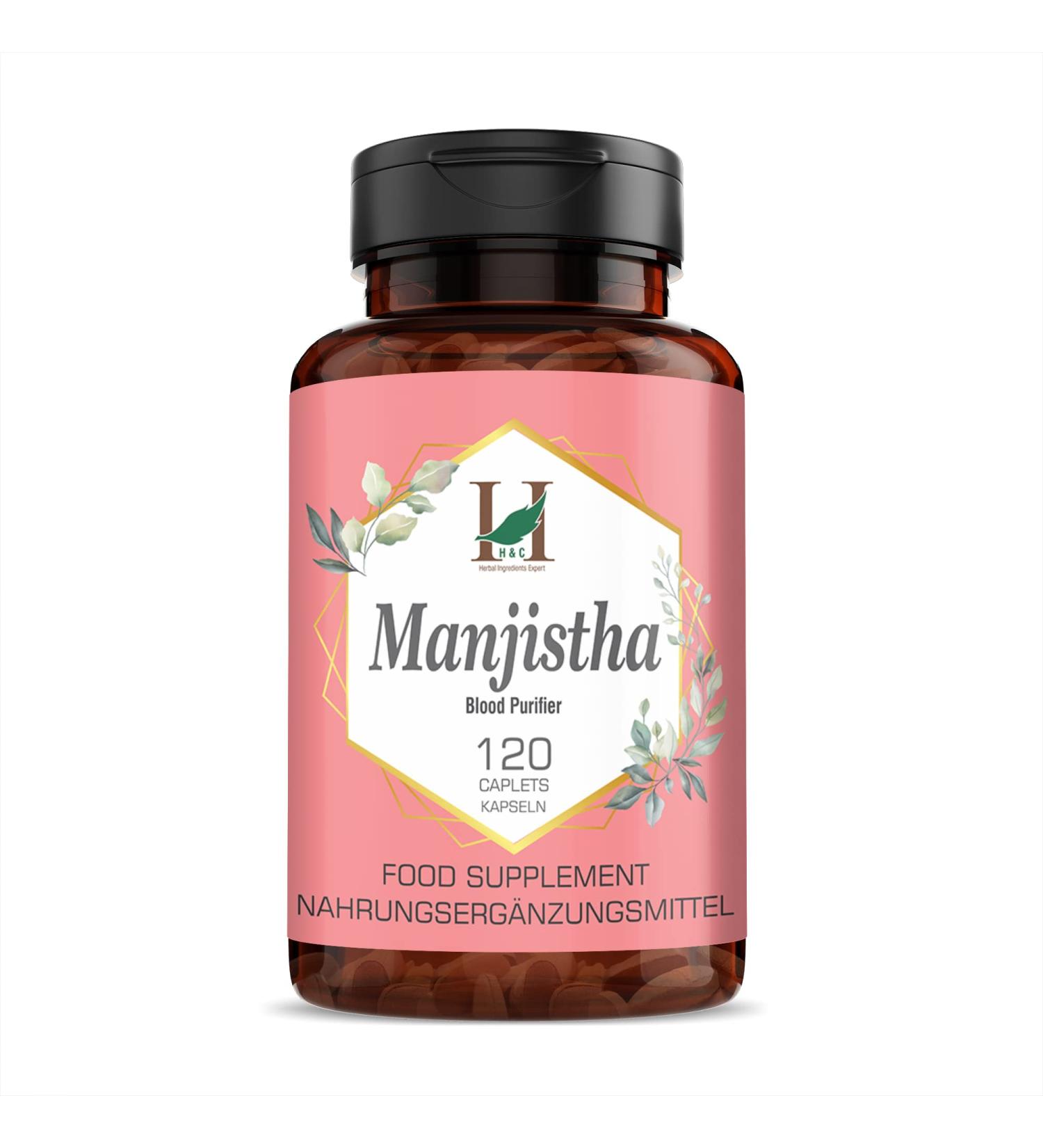 H&C Manistha Capsules - Rubia Cordifolia 750mg 150 Count | Natural Skin & Blood Cleanser | International Shipping - Buy Online on GoSupps.com