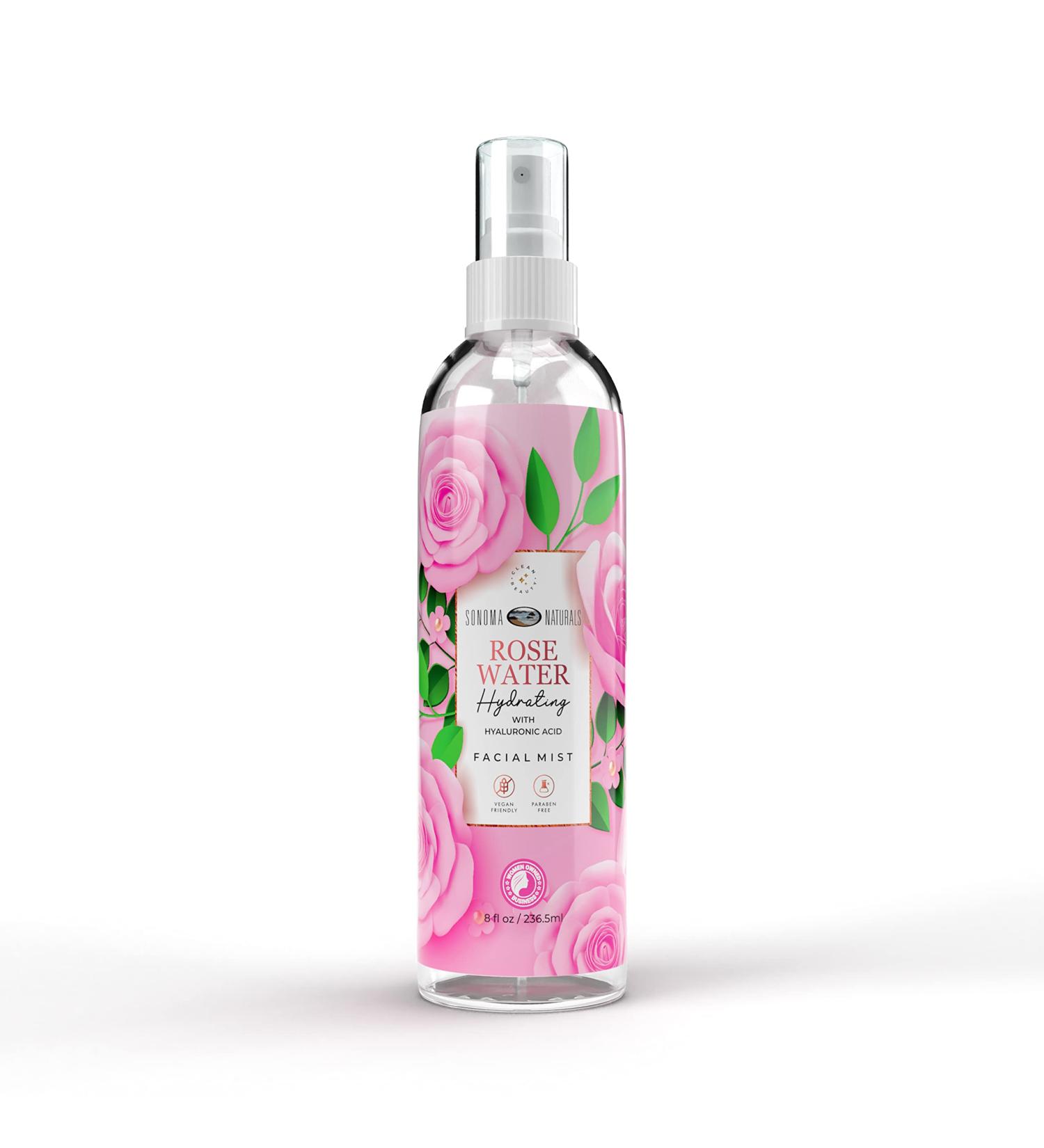 Anti-Aging Rose Water Hydrating Facial Mist - 8 oz | Vegan Paraben-Free Fragrance-Free 99% Naturally Derived | Shop Internationally - Buy Online on GoSupps.com