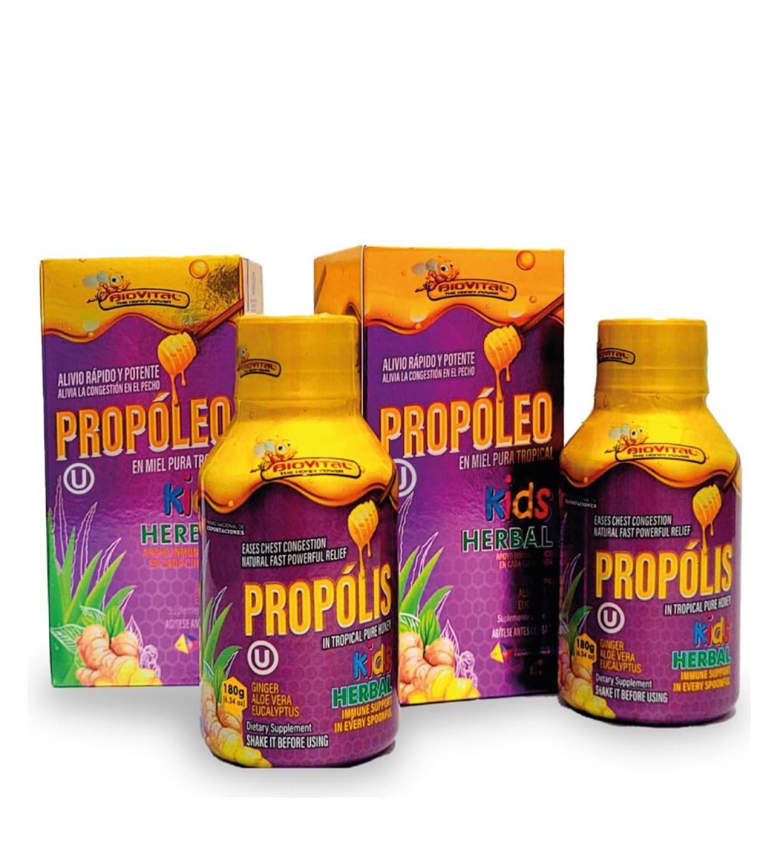 Biovital Prepack Propolis in 100% Tropical Pure Honey Kids with 10 DHA x 12 68 Fl Oz. - Buy Online on GoSupps.com