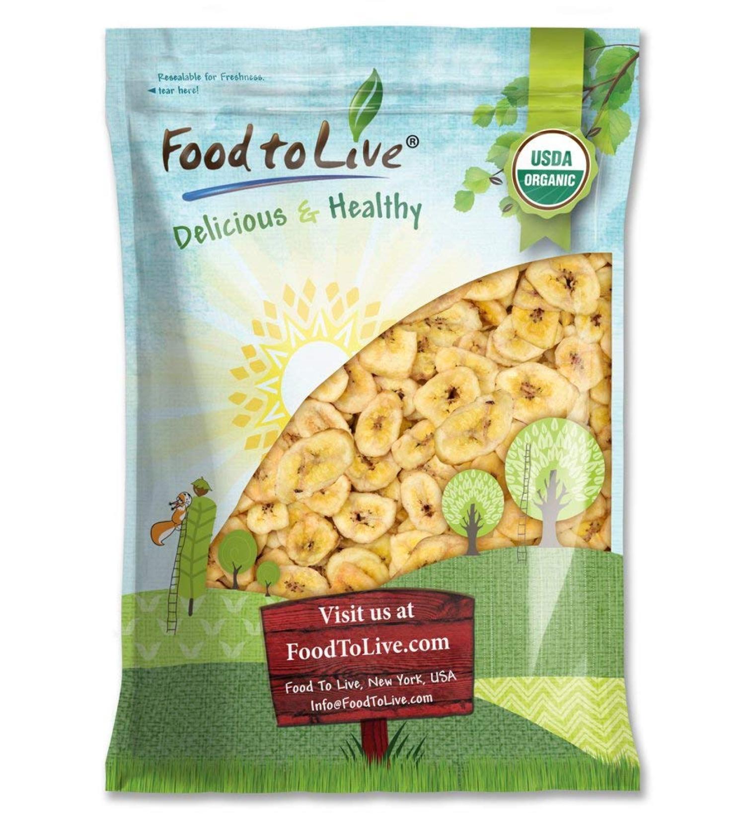 Organic Banana Chips 5 Pounds - Sweetened, Unsulfured, Non-GMO, Kosher, Vegan - Bulk 1 Pack - Buy Online on GoSupps.com