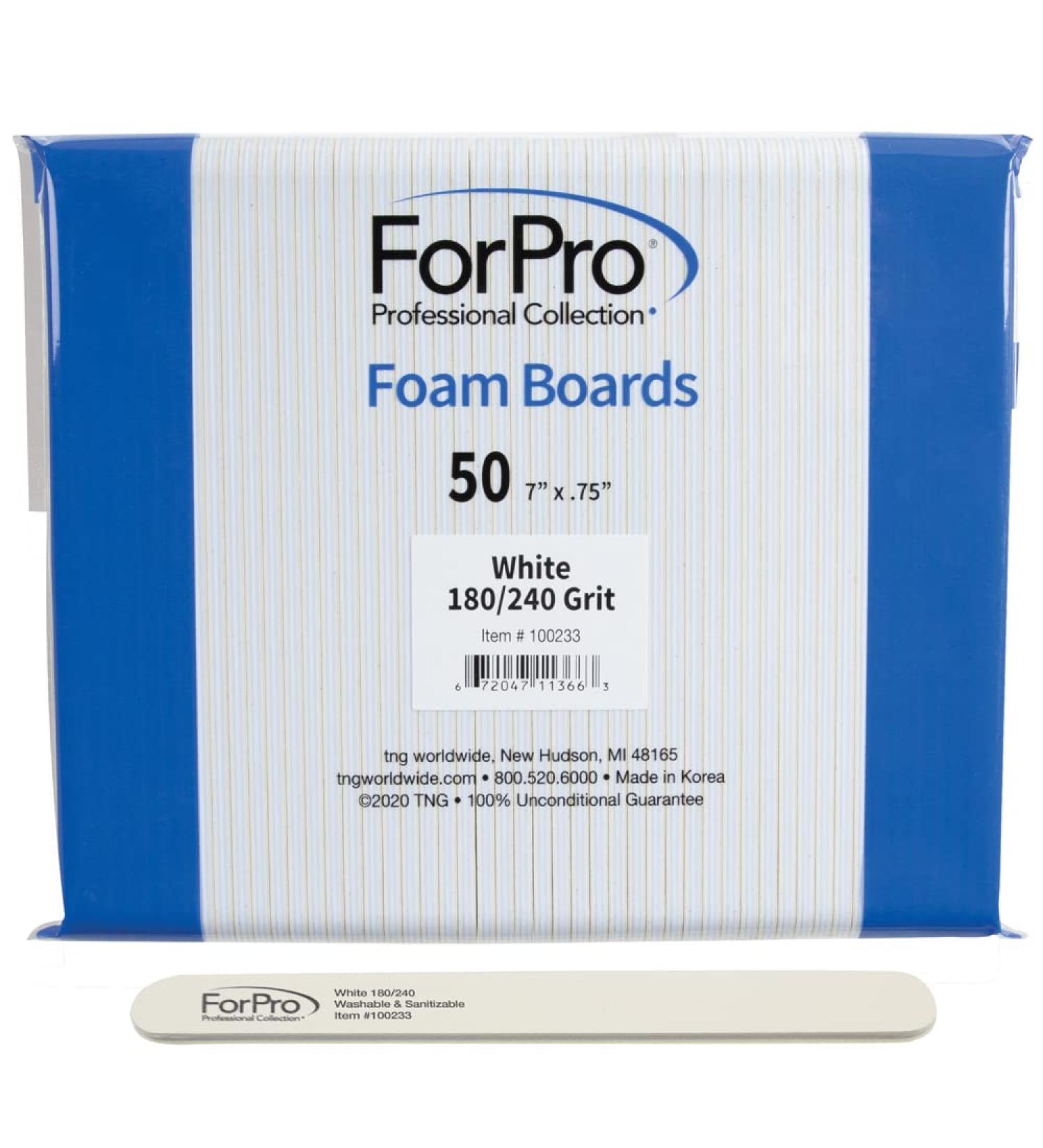 ForPro White Foam Board 180/240 Grit Mylar Nail File 7x.75 50-Count - Manicure and Pedicure - Buy Online on GoSupps.com