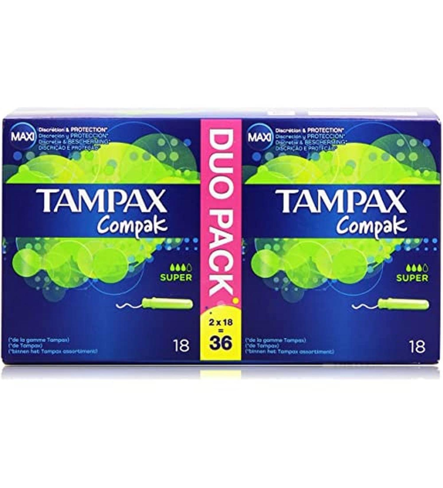 Tampax Compak Tampons with Plastic Applicator - 36 Pieces | Buy Internationally Online - Buy Online on GoSupps.com