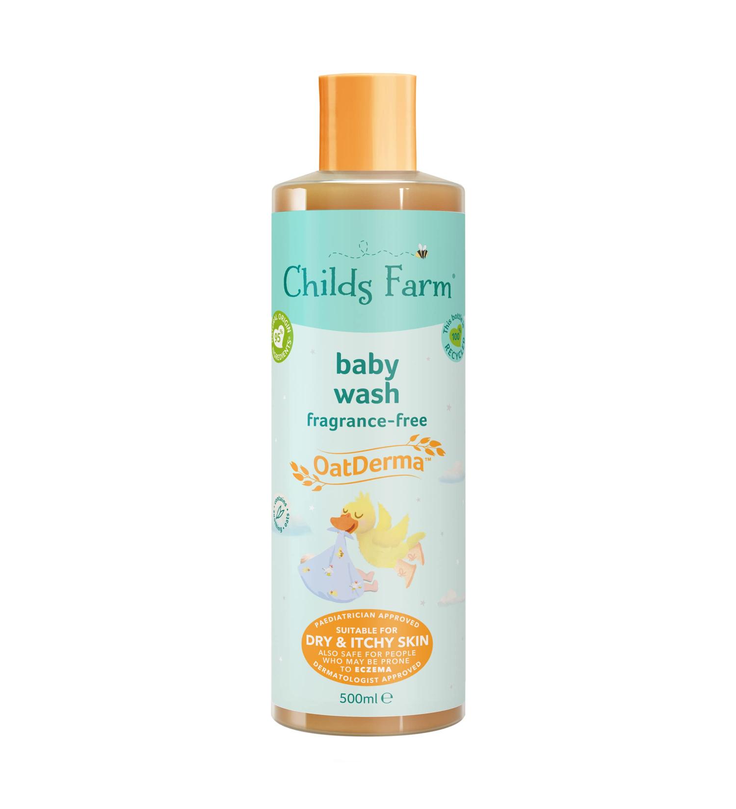 Childs Farm OatDerma Baby Wash 500ml - Fragrance-Free & Gentle for Newborns with Dry, Sensitive, Eczema-prone Skin - Buy Online on GoSupps.com