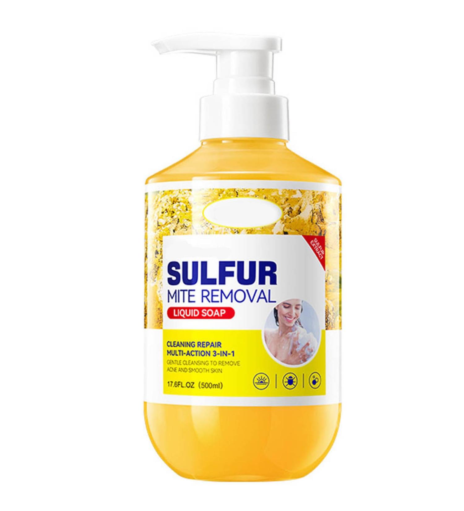 1-Piece Sulfur Body Wash 500ml Bottle | Provides a Deep Clean & Rich Foam Yellow One Size One Size Yellow - Buy Online on GoSupps.com