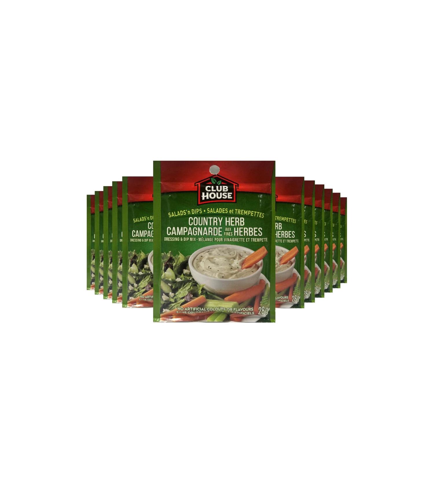 Club House Dry Sauce/Seasoning/Marinade Mix Salad N Dip Country Herb 28g Case Pack 12 Count 28 g (Pack of 12) - Buy Online on GoSupps.com