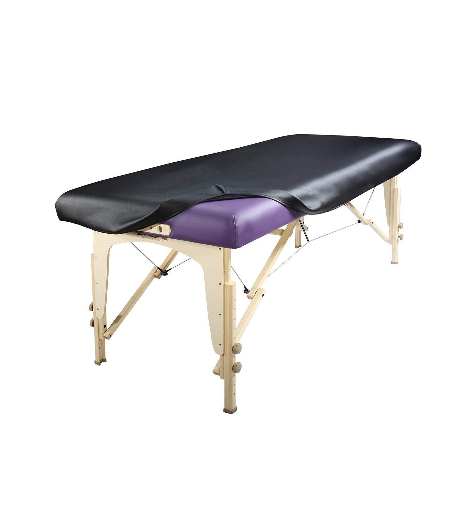 Vinyl Massage Table Protector Cover Fitted - Black - Buy Online on GoSupps.com