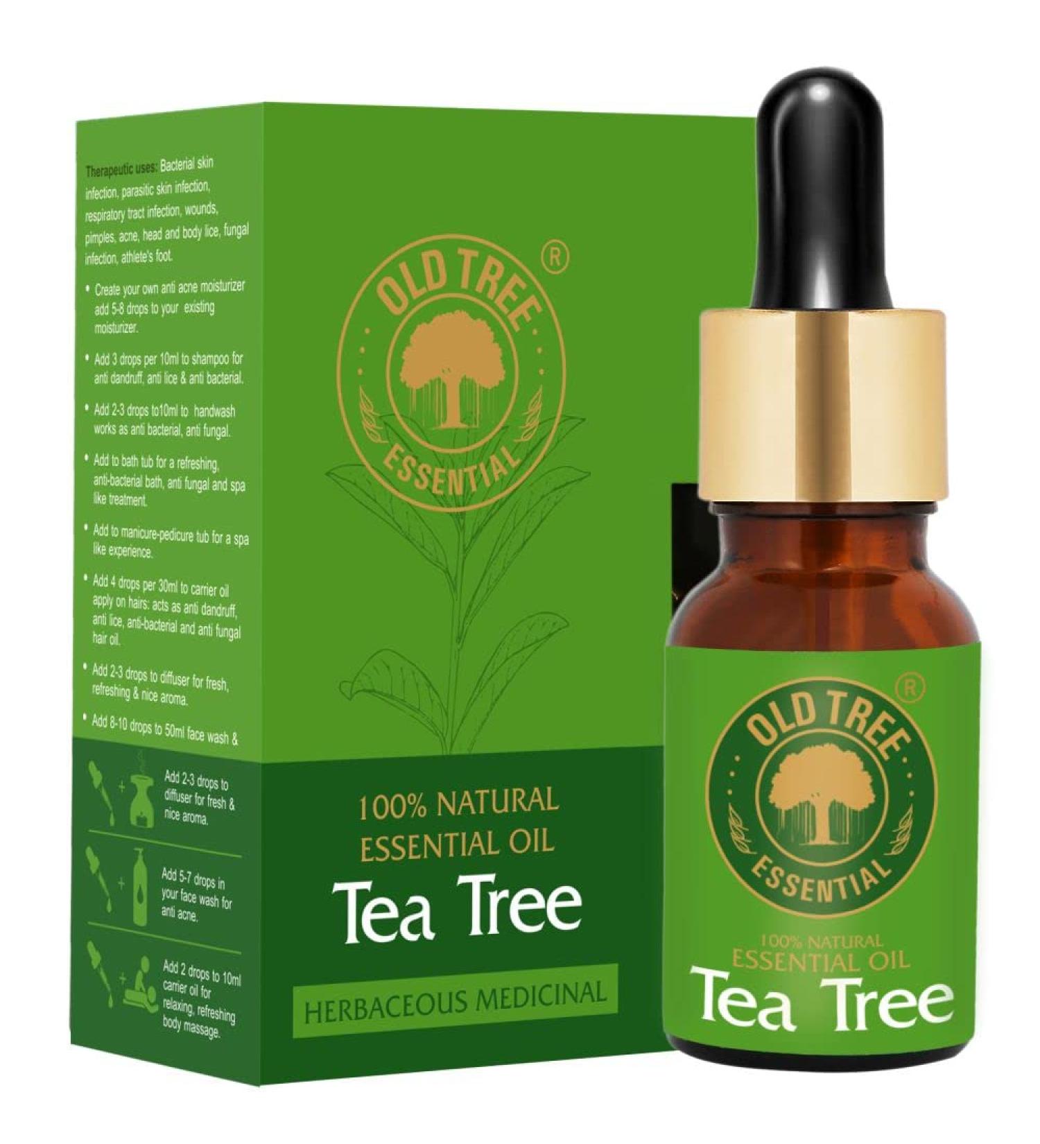 Old Tree Tea Essential Oil 15ml for Skin, Hair, and Acne Care - Natural Solution - Buy Online on GoSupps.com