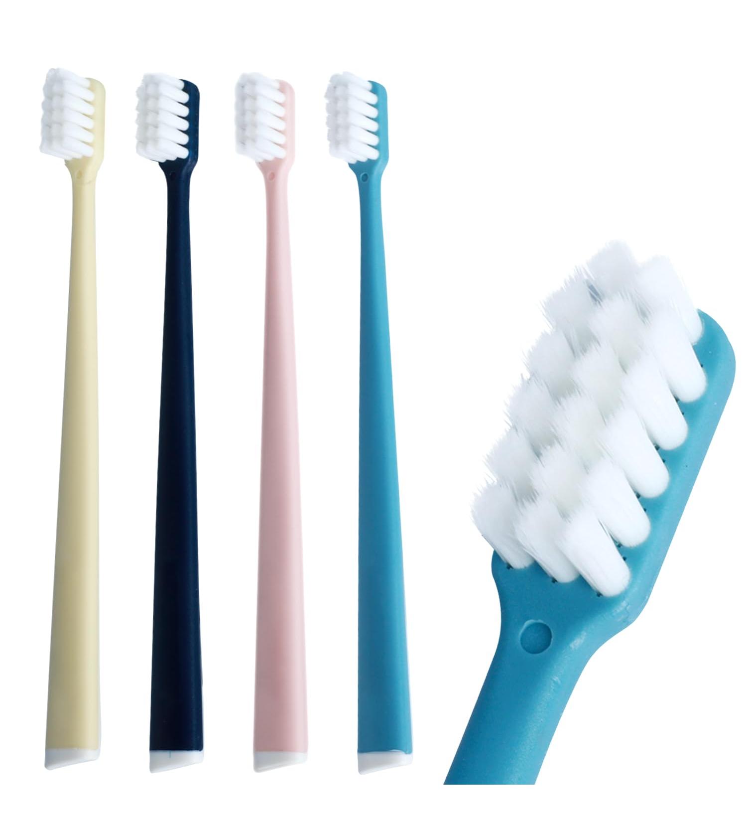 Ultra Soft Manual Toothbrush - Ag ions Flossing Toothbrush for Sensitive Teeth - Extra Soft Bristles - 4 Pack for Adults - International Shipping - Buy Online on GoSupps.com